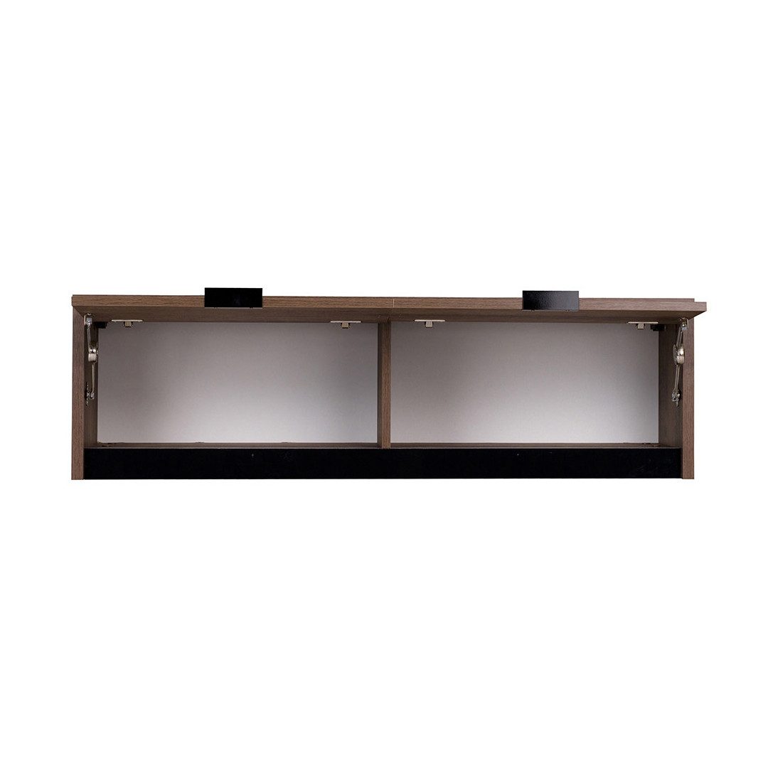 Beautysofa Hängeschrank DEVON mit 2 Türen (Eiche Monastery + Schwarz Hochglanz, modern & elegant) Breite: 120 cm
