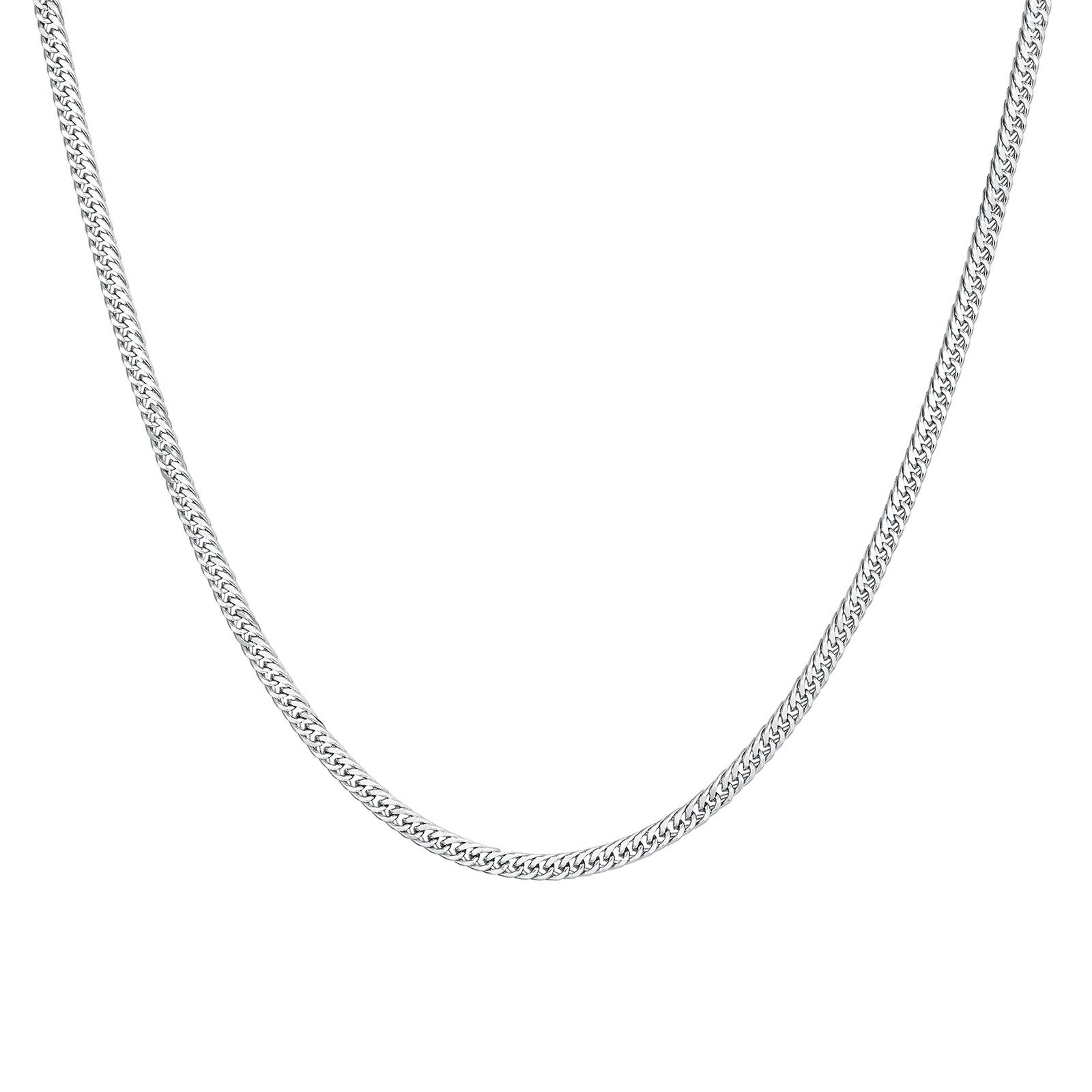 KARMA Edelstahlkette Halskette Silber Herren Edelstahl 60 cm Kette Gliederkette (Herrenhalskette Geschenk für Ihn, Edelstahlhalskette Männer), Panzerkette Herrenschmuck