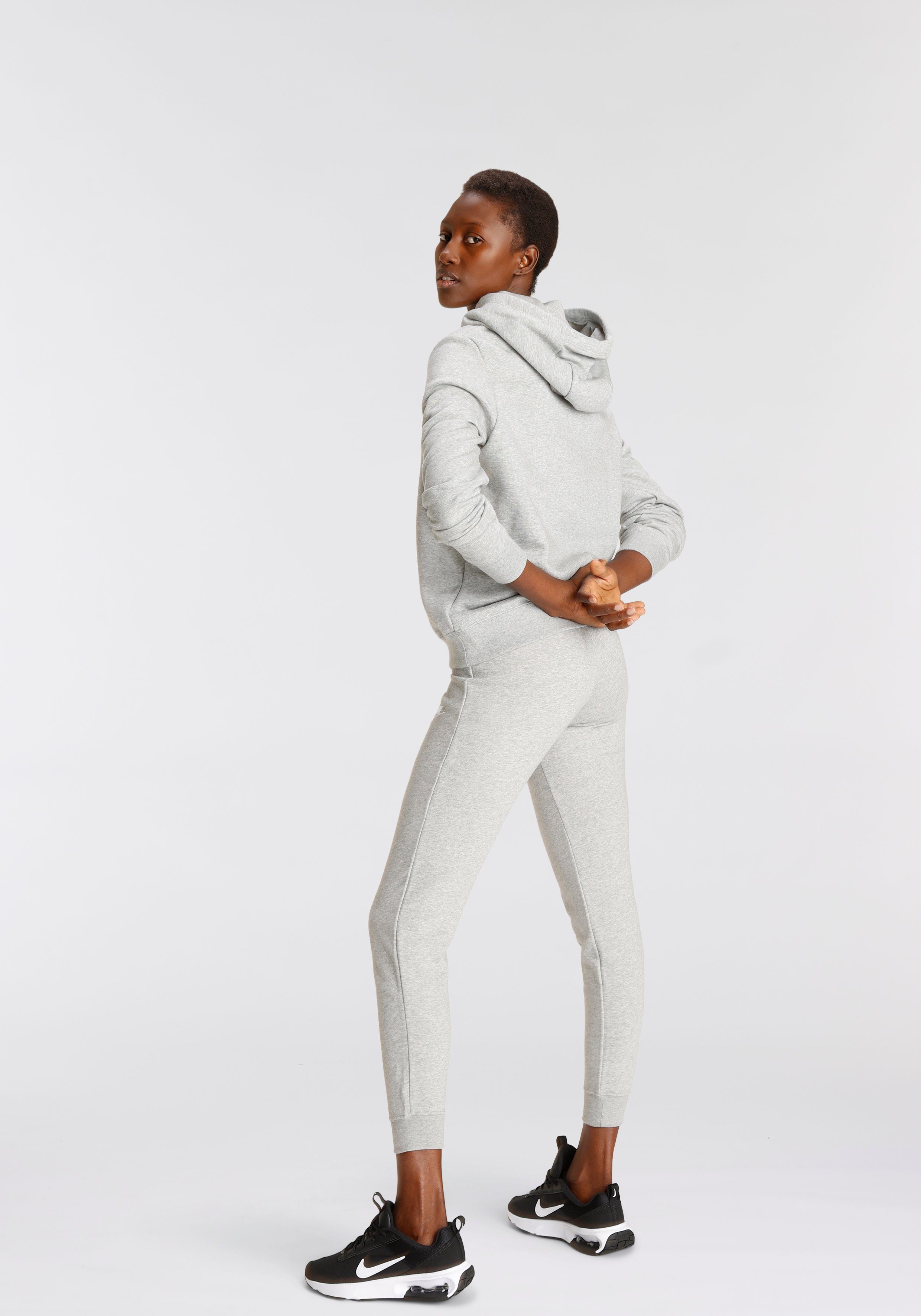 Sportswear GREY HEATHER/WHITE Women's Pullover Kapuzensweatshirt Hoodie DK Logo Club Nike Fleece