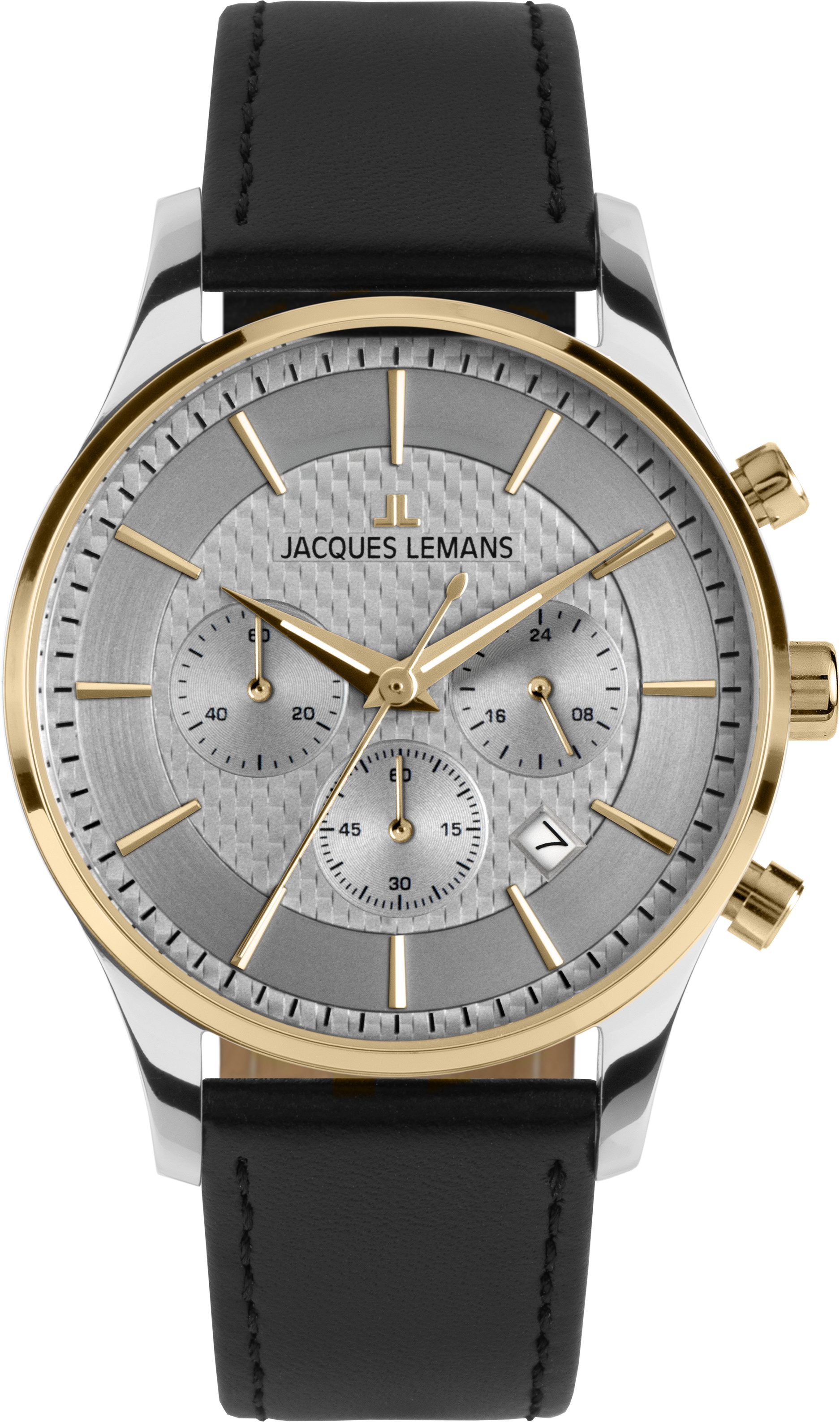 Jacques Lemans Chronograph London 1-2228E, Quarzuhr, Armbanduhr, Herrenuhr, analog, Tag, Stoppfunktion