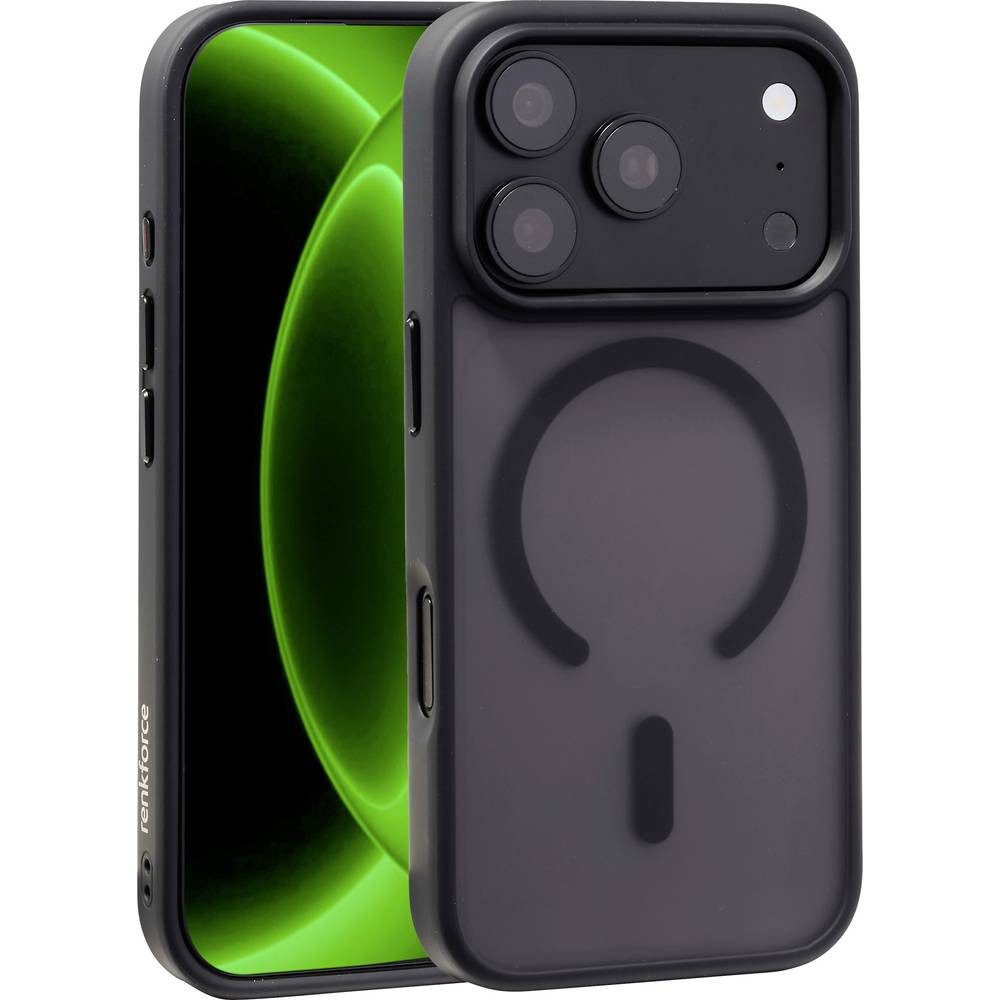 Renkforce Handyhülle iPhone 18 PRO MAX Black Backcover Apple iPhone 18 Pro Black, Induktives Laden, MagSafe kompatibel