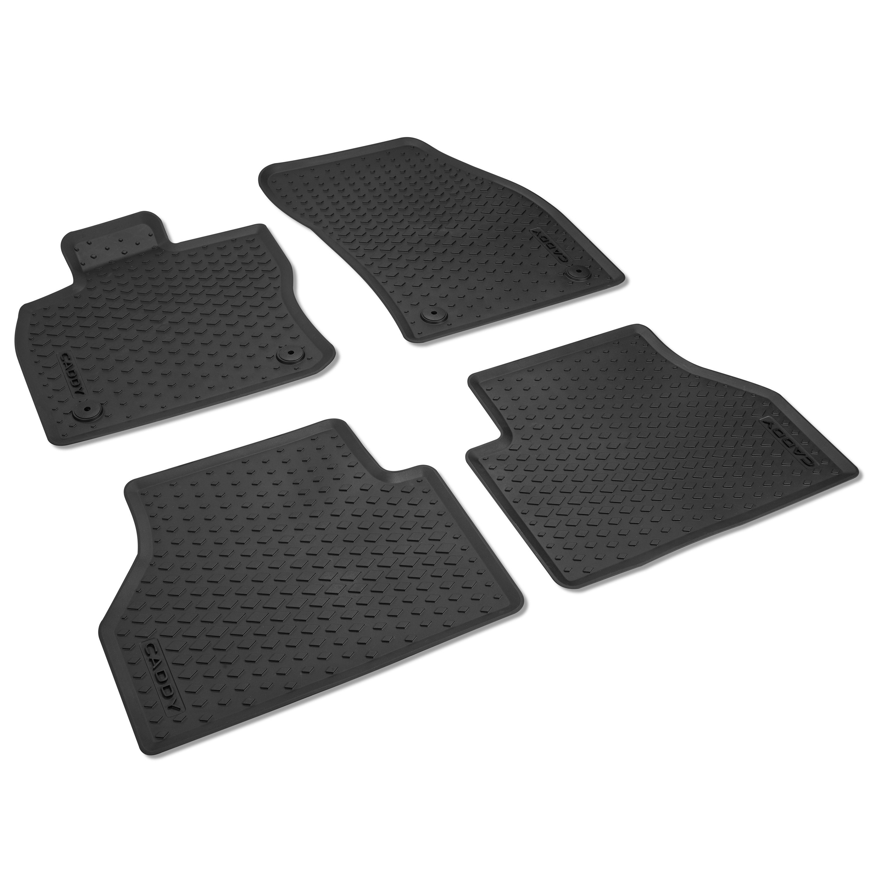 Volkswagen Passform-Fußmatten VW Caddy 5 (4 St), für Volkswagen Caddy V, Typ SB, Gummifußmatten vorne und hinten, rutschfest, abwaschbar, 2K806150082V
