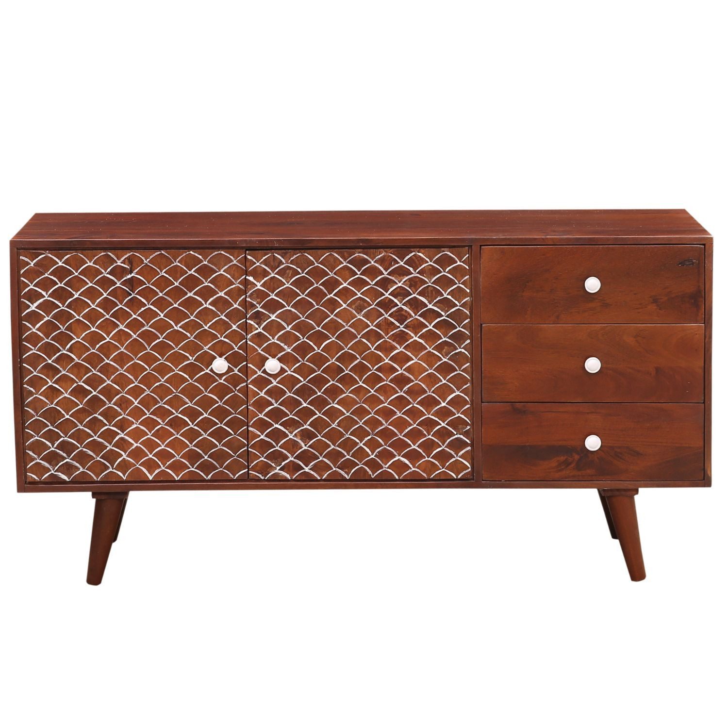 Marrakesch Orient & Mediterran Interior Lowboard Vintage TV Schrank Board Bank Lowboard Mathis Braun 145cm (1 St), Handarbeit