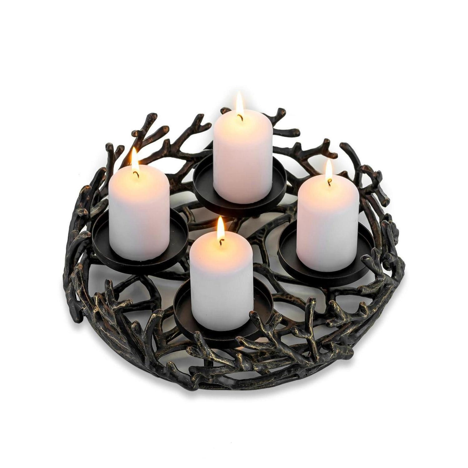 LuxusKollektion Adventskranz Adventskranz Geweih Schwarz rund klein 2026