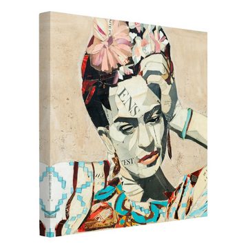 Bilderdepot24 Leinwandbild Kunstdruck Modern Malerei Frida Kahlo beige Bild auf Leinwand XXL, Bild auf Leinwand; Leinwanddruck in vielen Größen