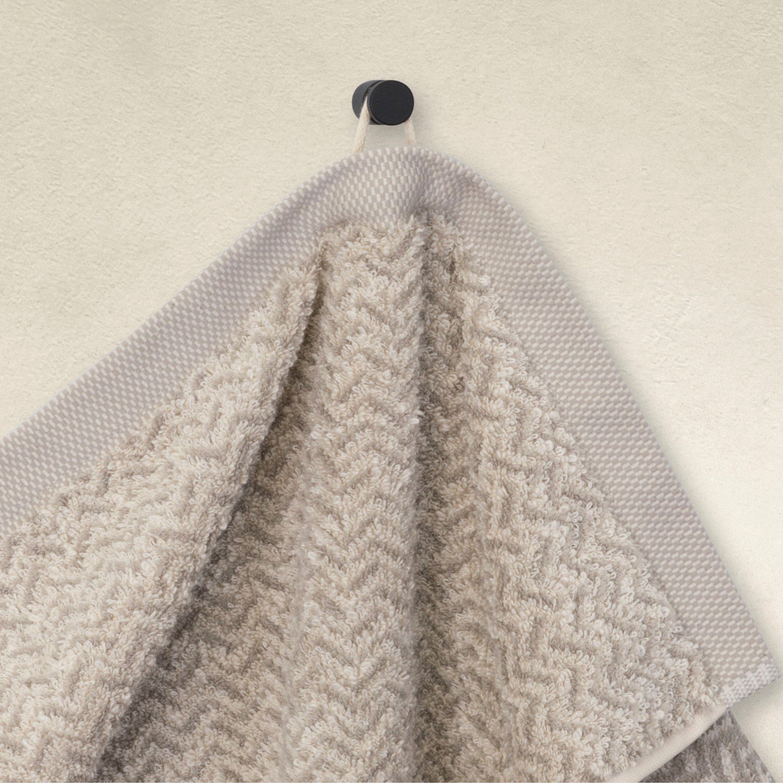 Möve Handtuch Brooklyn, Walkfrottier (1-St), mit Zick-Zack-Muster, Made in Germany