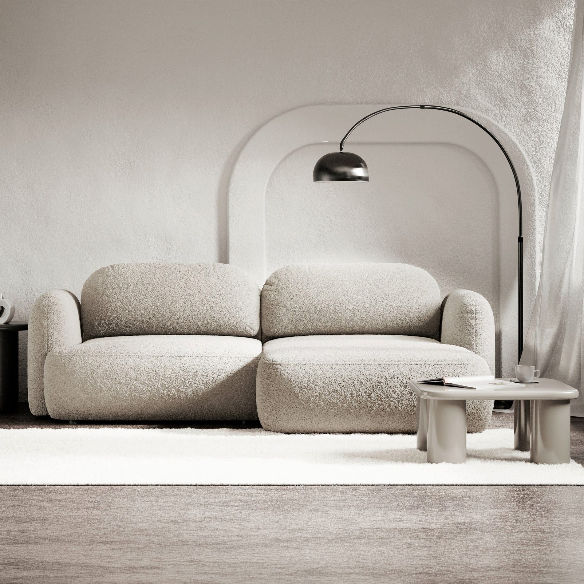 Selsey Ecksofa TVOYA, mit Schlaffunktion, Bouclé, 4-Sitzer 267 cm