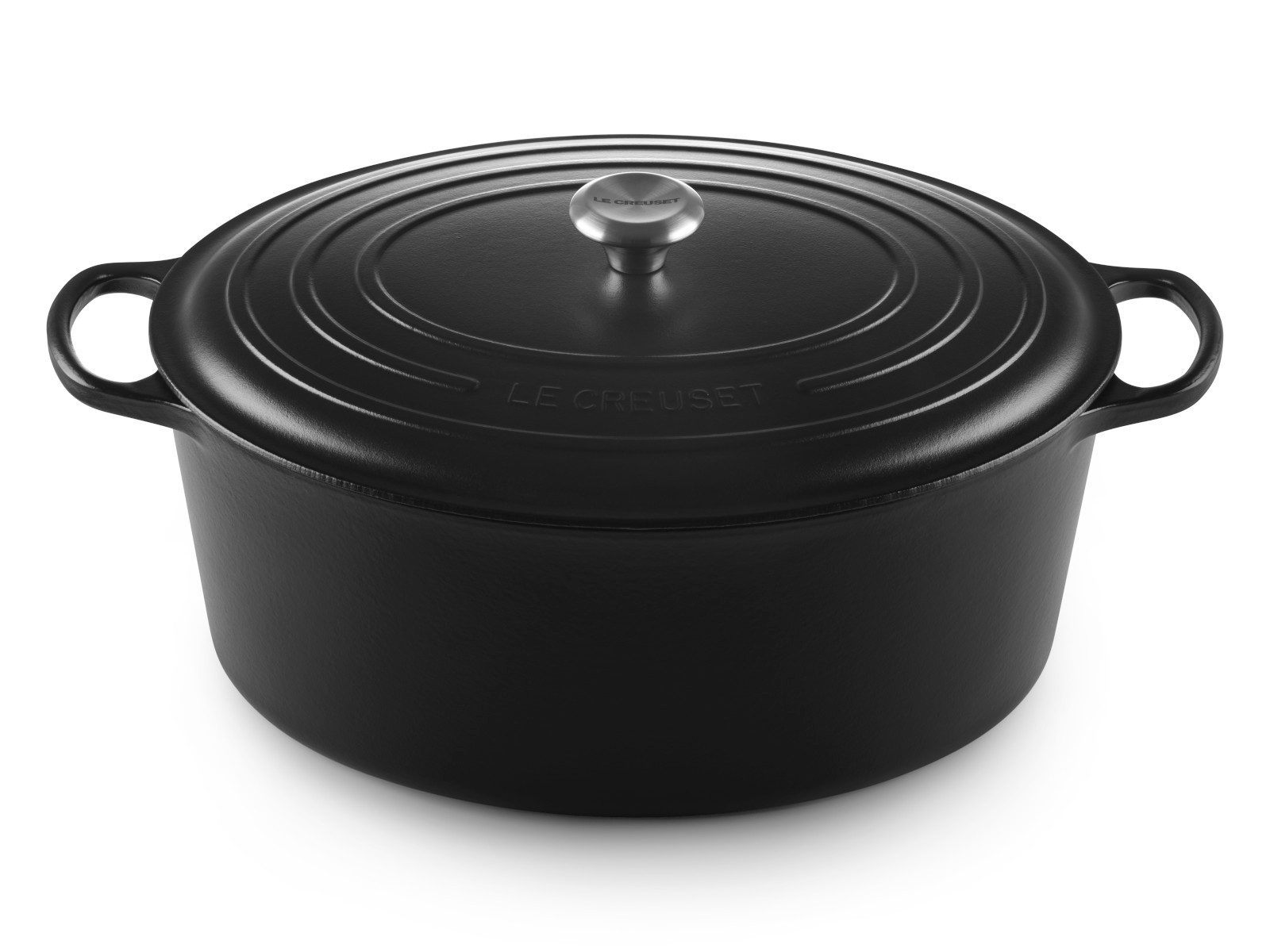 LE CREUSET Каструлі жаровні Каструлі жаровні Signature oval schwarz matt 40cm, Emailliertes Gusseisen