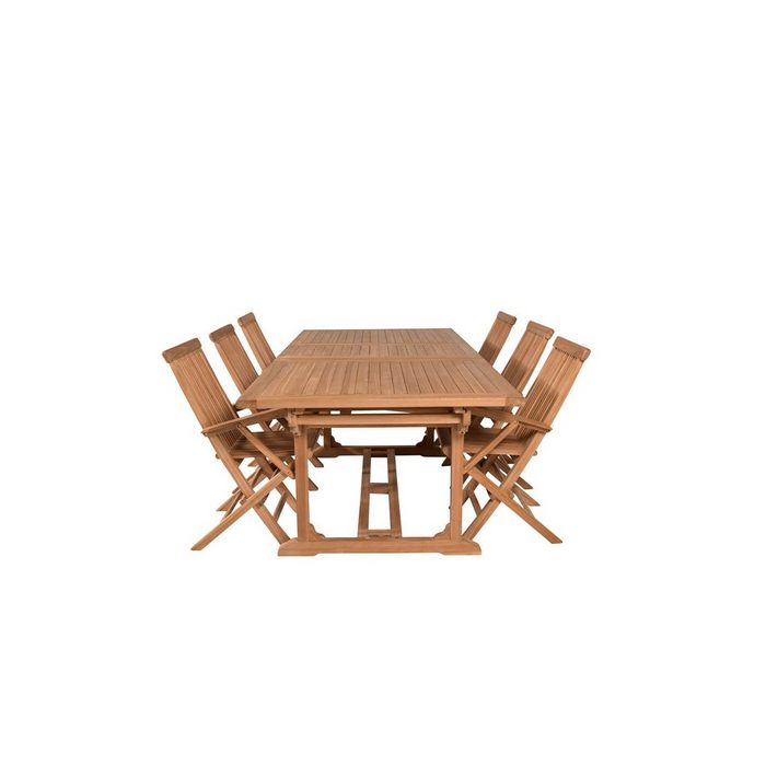 ebuy24 Garten-Essgruppe Kenya Gartenset Tisch 110x195/295cm und 6 Stühle A