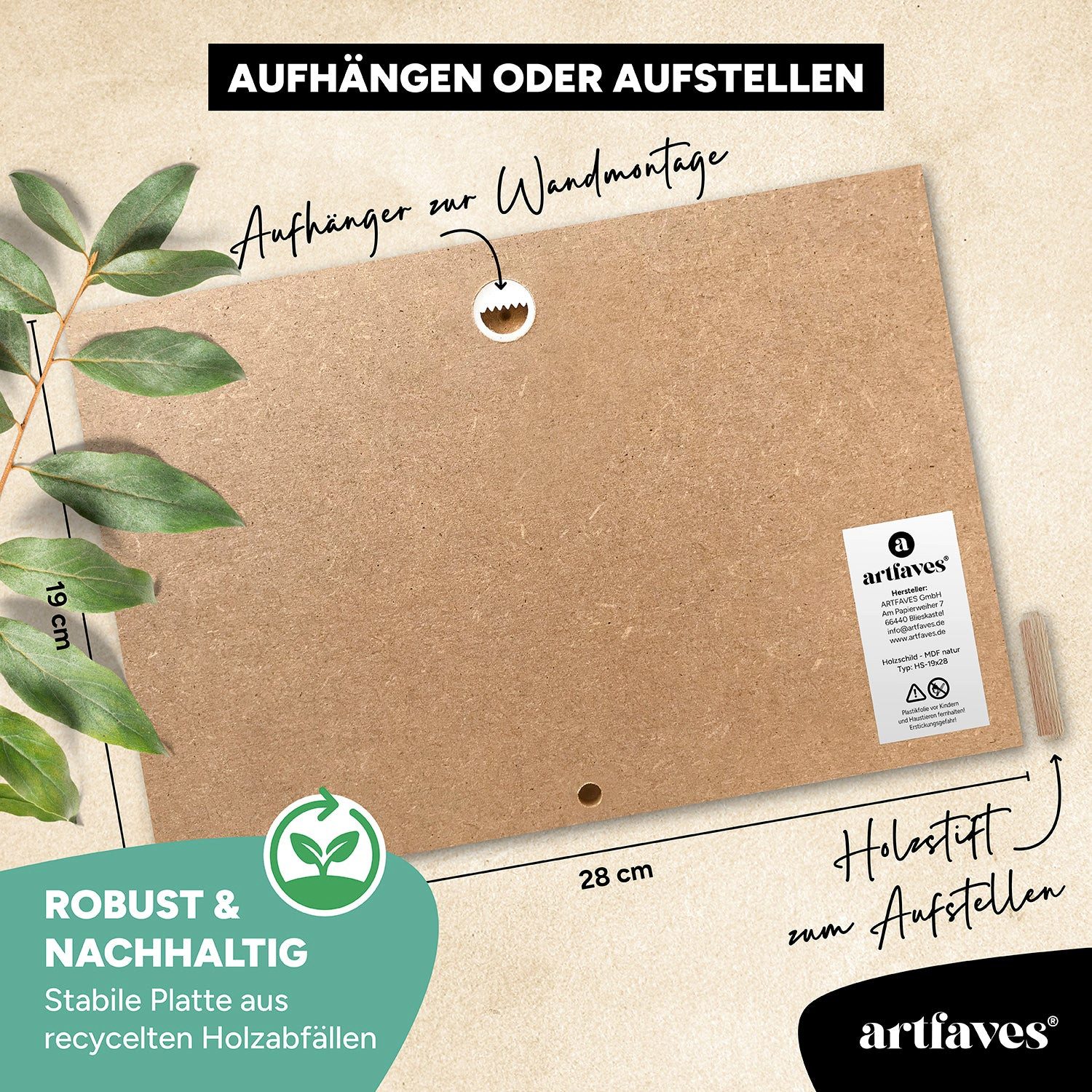 ARTFAVES Holzbild Schild mit Spruch - Hier wohnt ein verrückter HAMBURG Fan - Fussball – Bild 5 von 5
