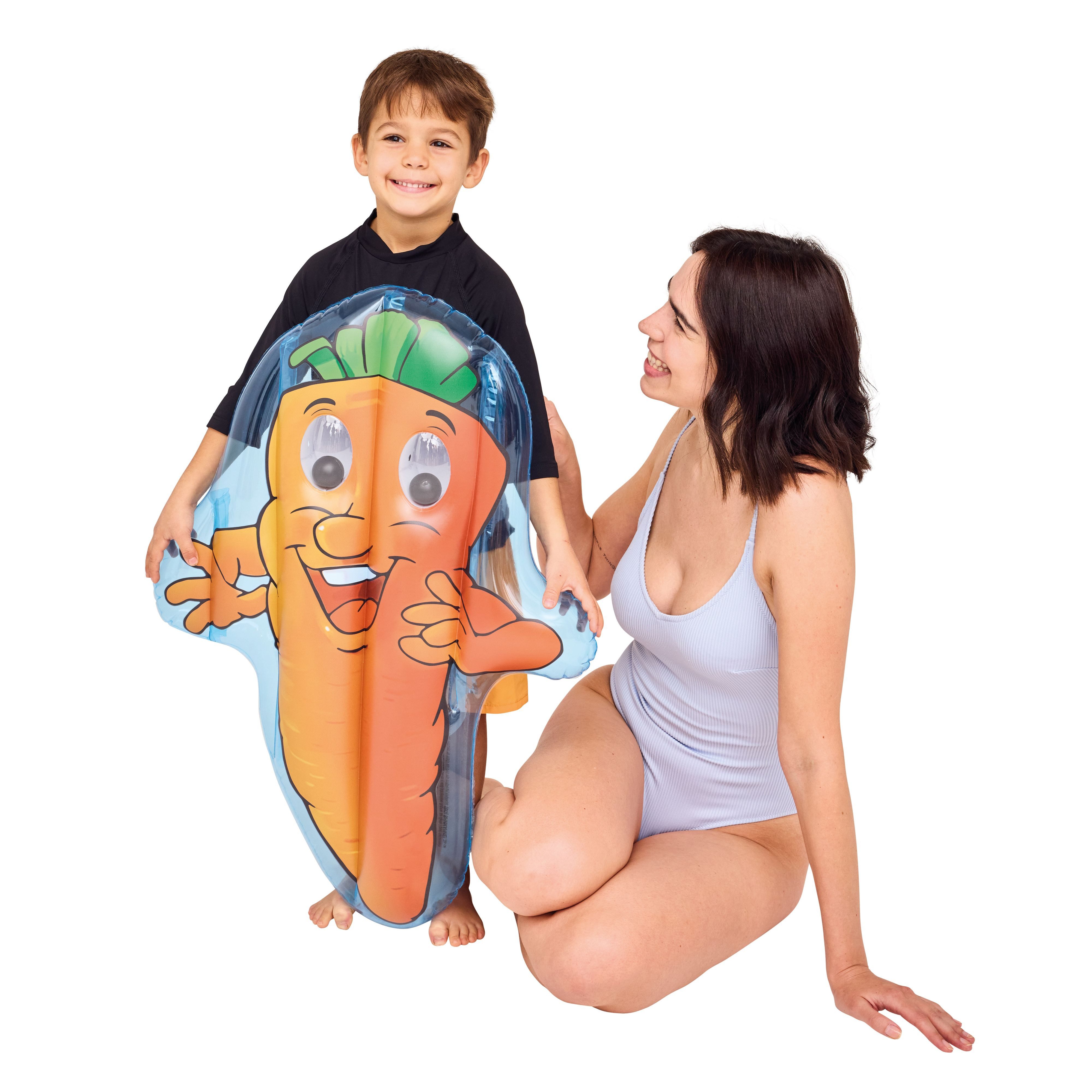 Happy People Luftmatratze Lotti Karotti (orange, 80x54x11cm), mit Wackelaugen