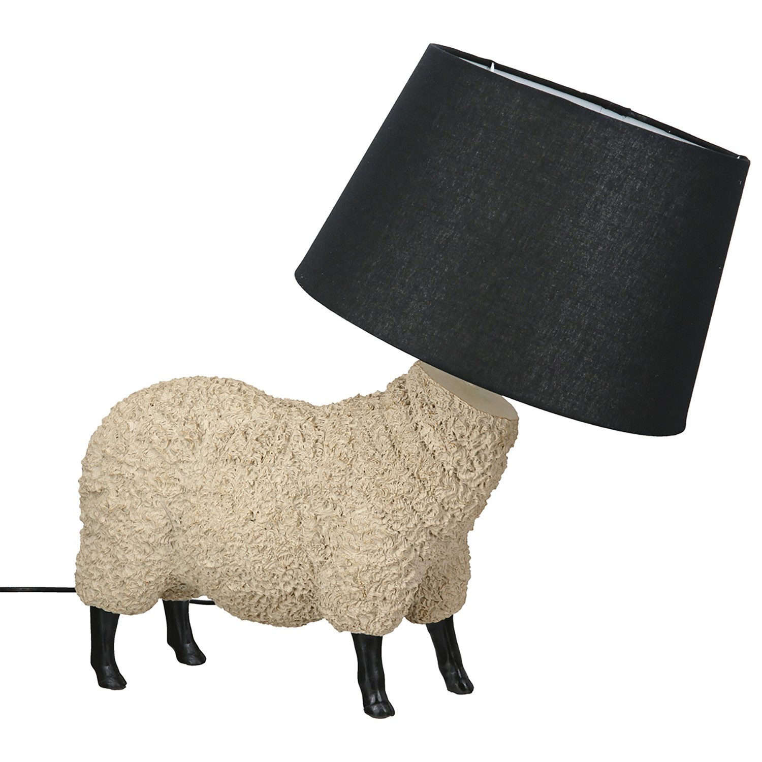 GILDE Tischleuchte WILLSON Leuchte - creme, schwarz - Kunstharz - Höhe 50cm x Breite 52cm, Tischlampe - Schreibtischlampe - Nachttischlampe
