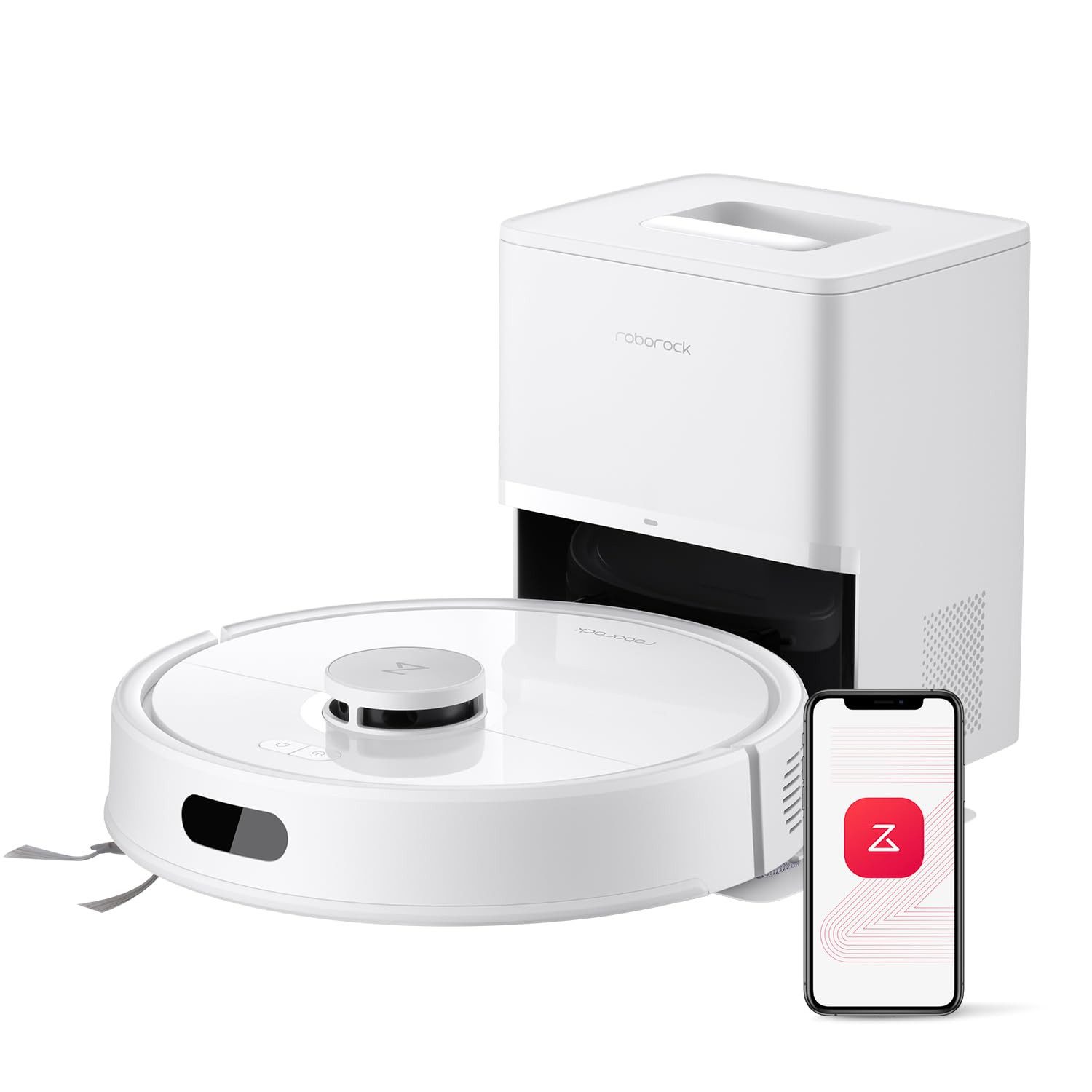 Roborock Вакуумный робот Q7 BF+, Upgrade von Q7 max+/Q5 MAX+/Q5 Pro+, 40 W, 8000 Pa, Dual Anti-Tangle-System, 3 Wasserdurchflussstufen, PreciSense® LiDAR-Navigation, Dual Anti-Tangle-System, 3 Wasserdurchflussstufen, 8000 Pa