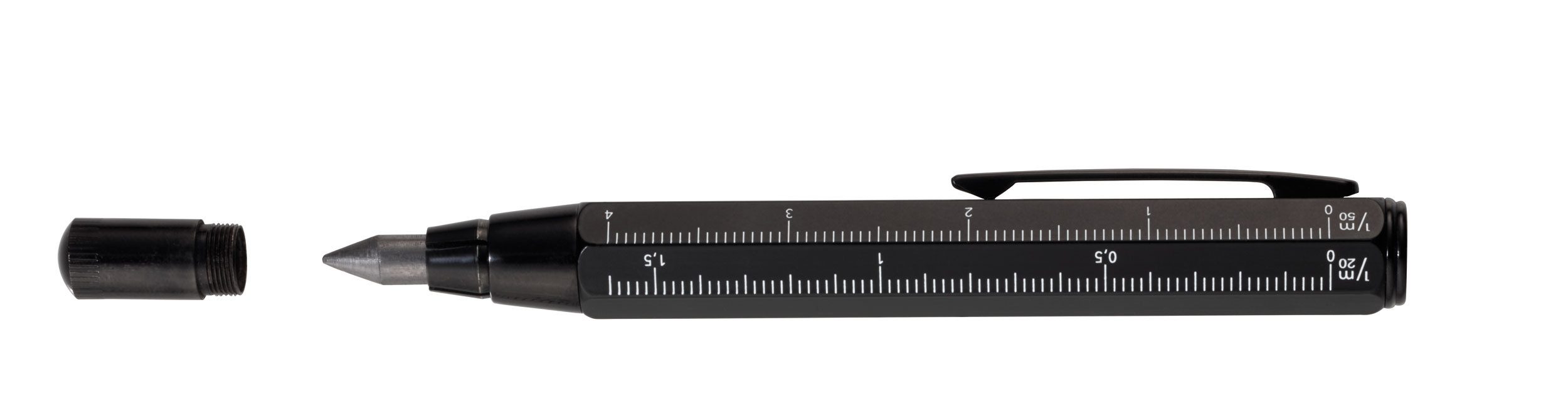 TROIKA Bleistift ZIMMERMANN 5,6mm Mine – mit Lineal & Anspitzer für Holz, Stein & Beton, (1-tlg., Skala in Zentimeter & Zoll), Fallminenstift für Baustellen, Profis & Heimwerker, robustes Werkzeug
