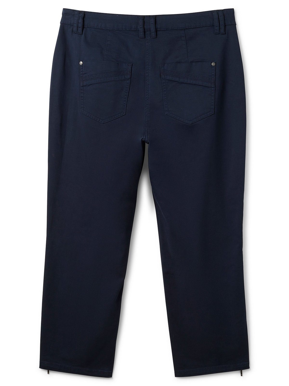 Sheego Stretch-Hose Große aus Größen Zipper-Details mit Baumwoll-Twill nachtblau