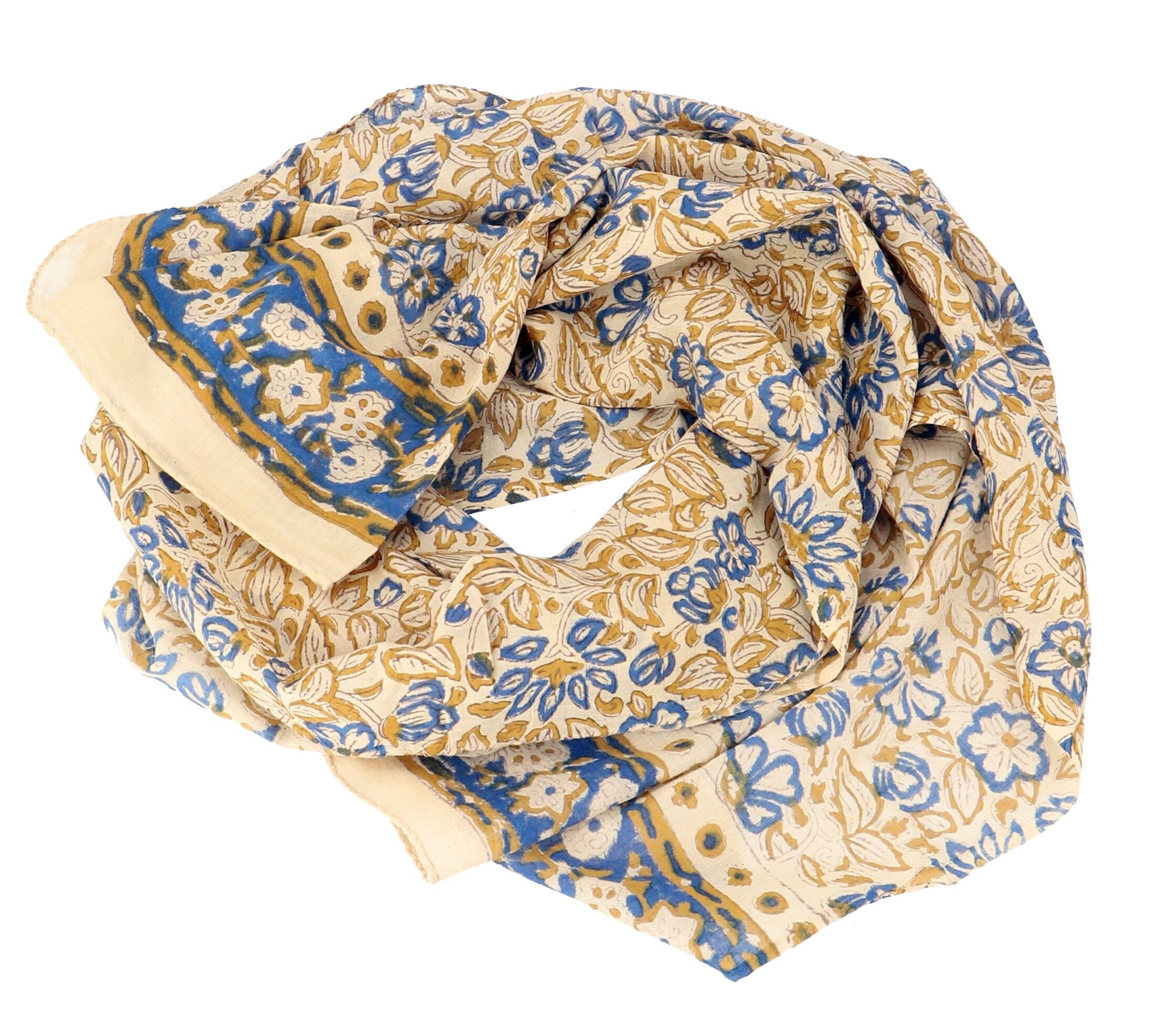 Guru-Shop Sarong Handbedrucktes Baumwolltuch, indischer..