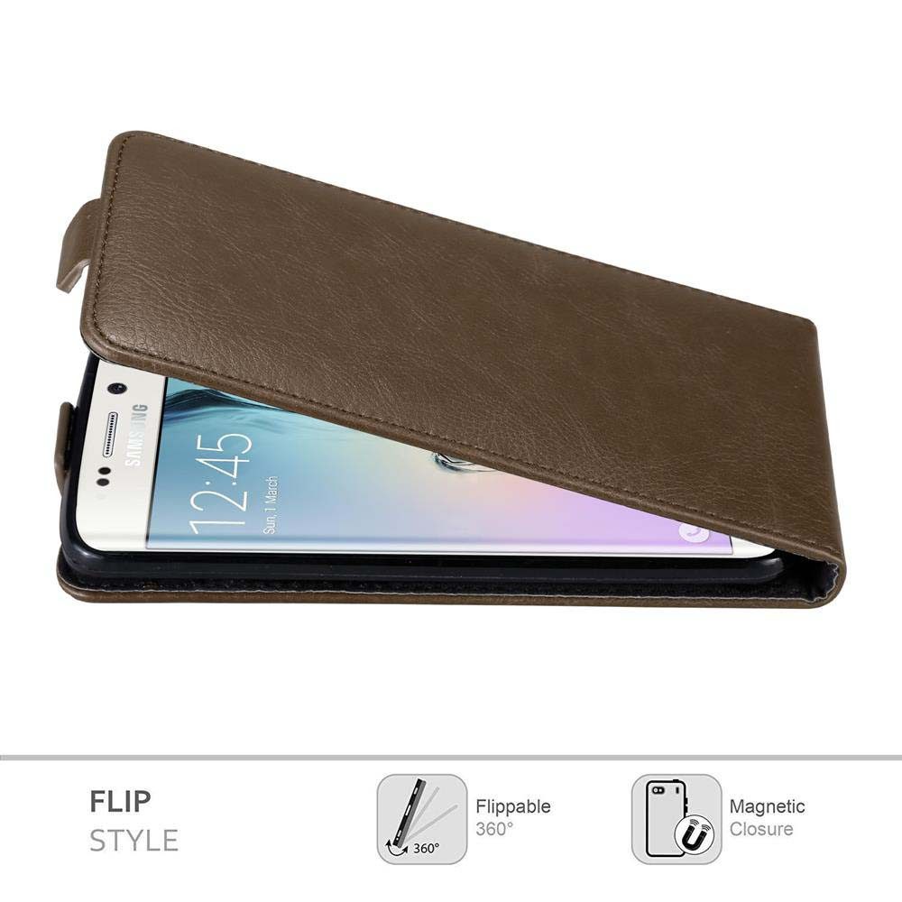 Cadorabo Handyhülle für Samsung Galaxy S6 EDGE Hülle Samsung Galaxy S6 EDGE, Handy Schutzhülle, Klappbare Hülle, Kunstleder mit Magnetverschluss