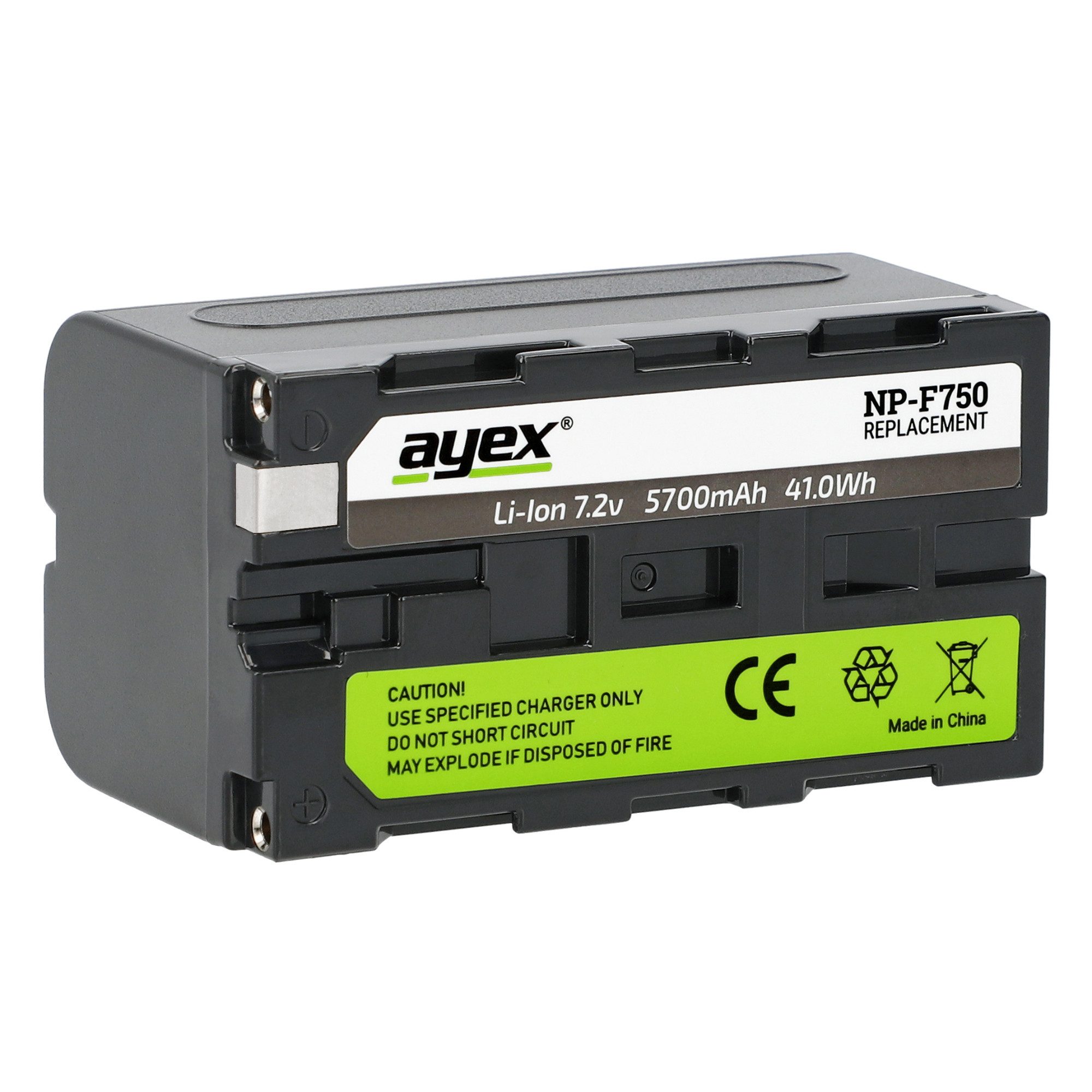 ayex ayex NP-F750 Li-Ion Akku Leistungsstark zuverlässig, mit Info-Chip Kamera-Akku
