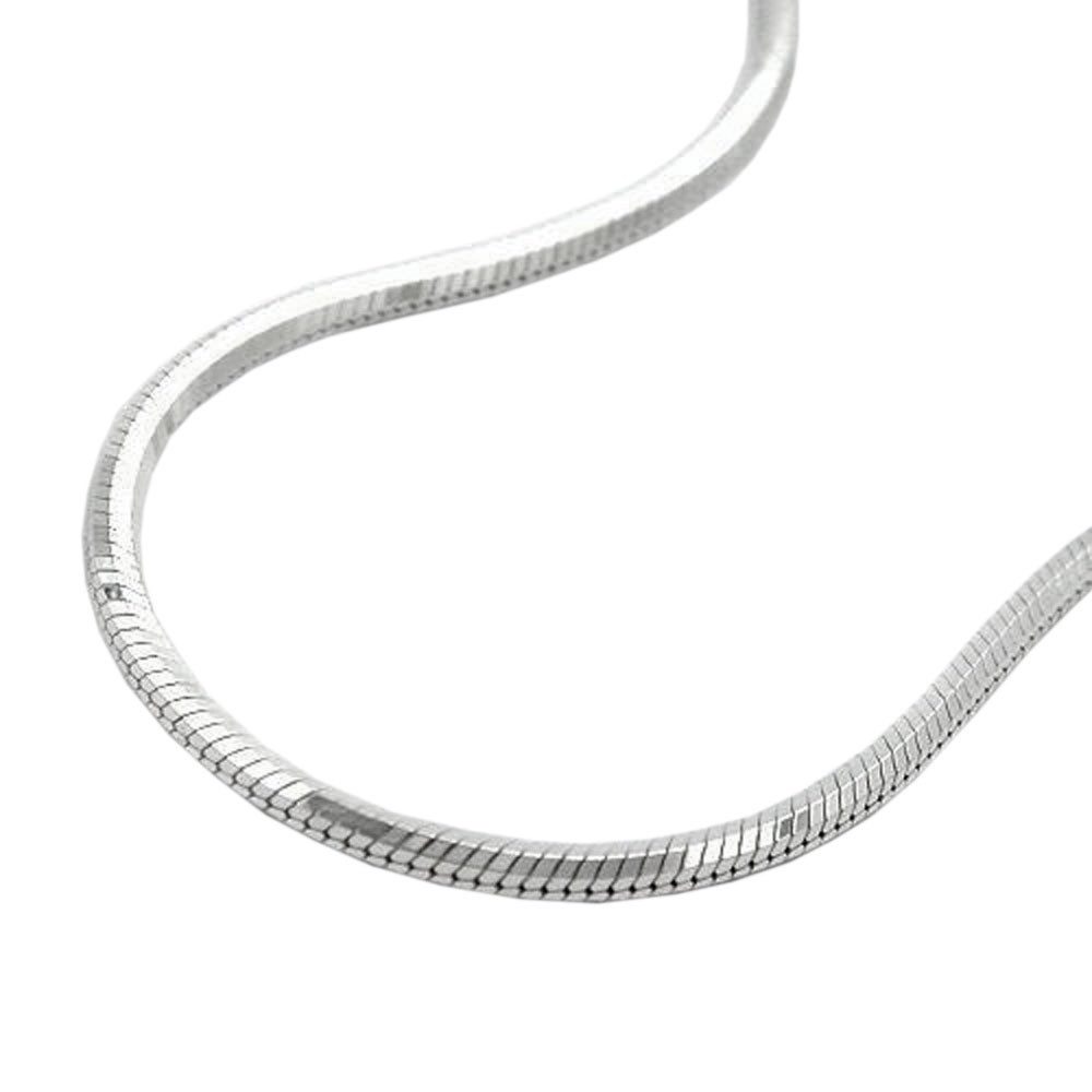 Schmuck Krone Schlangenkette 1,3mm Schlangenkette, 5kant, 925 Silber, 38cm, Silber 925