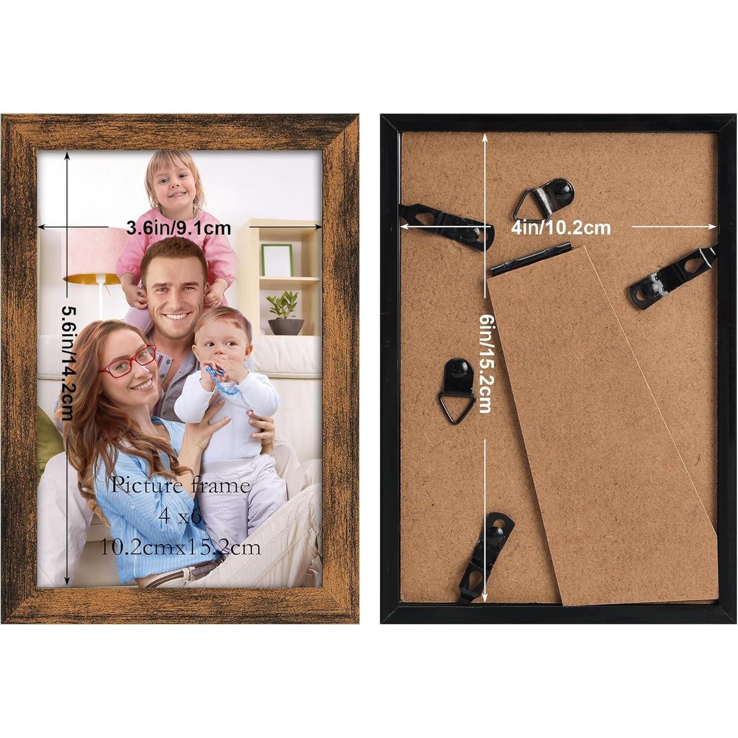 LuxusKollektion Einzelrahmen Bilderrahmen 10x15 Kunststoff Wand Tischaufsteller 10x15cm Braun