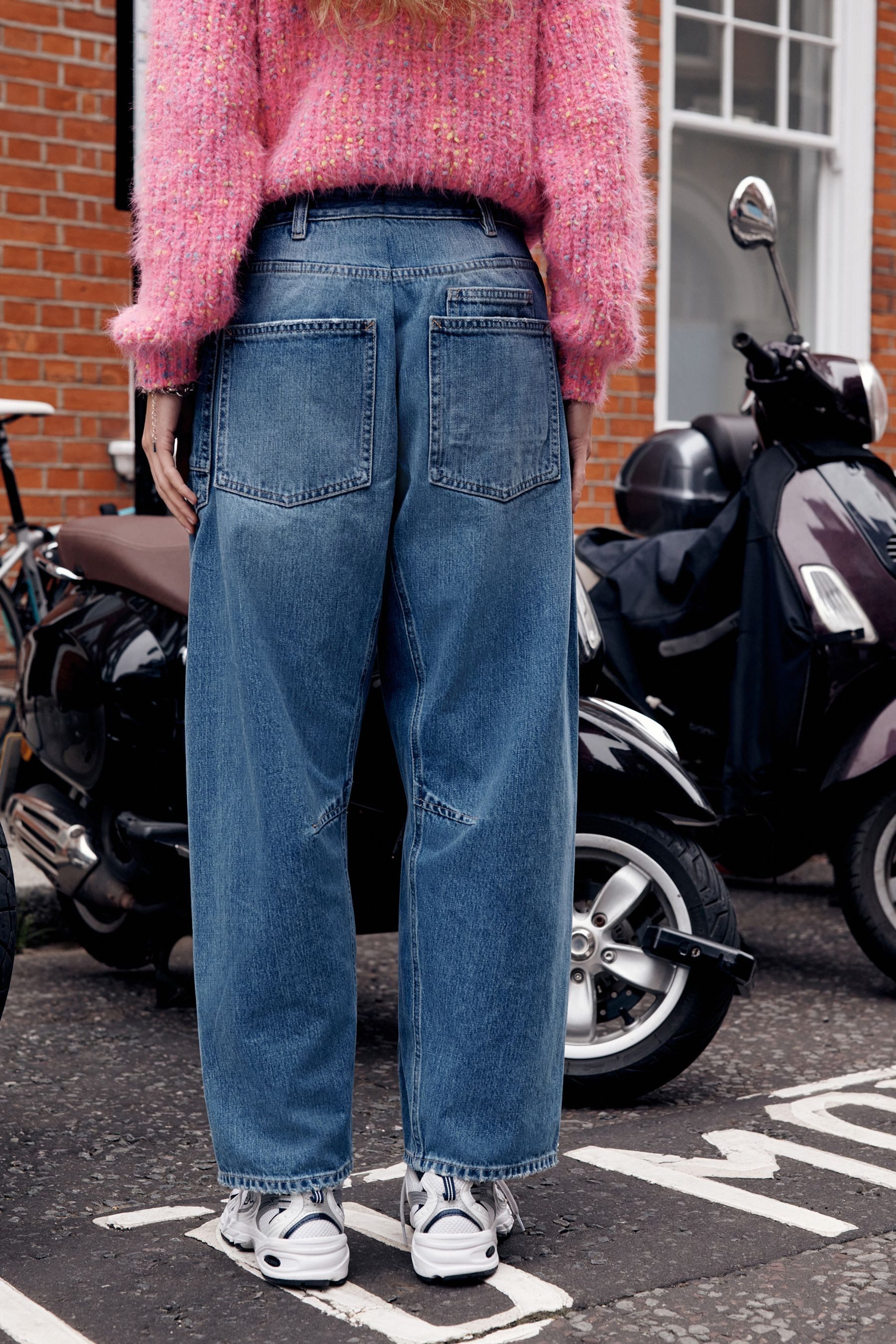 Next Weite Jeans Barrel-Jeans mit zwei Taschen (1-tlg)