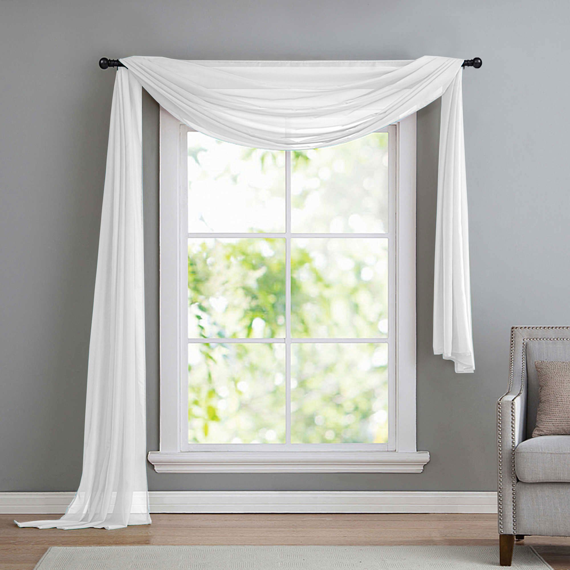 Gardinenbox Freihanddeko (1 St), ohne, transparent, Voile, Uni Volant Transparent Polyester 600cm 140cm
