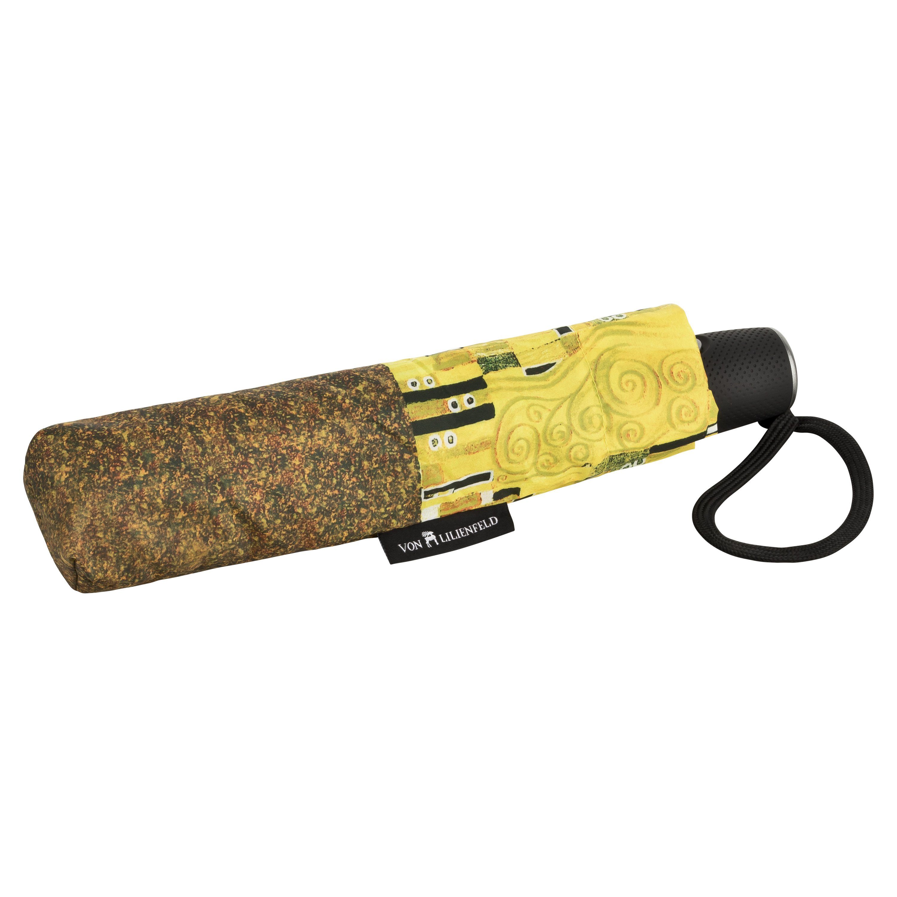 von Lilienfeld Taschenregenschirm Motivschirm Gustav Klimt Der Kuss Auf-und-Zu Automatik Leicht Kunst, UV-Schutz