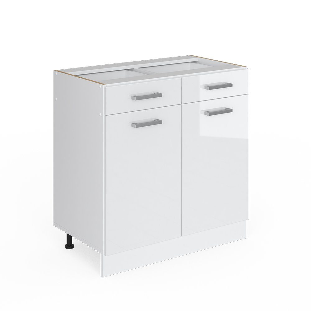 Vicco Unterschrank R-Line, Weiß Hochglanz/Weiß, 80 cm ohne Arbeitsplatte (1-St)