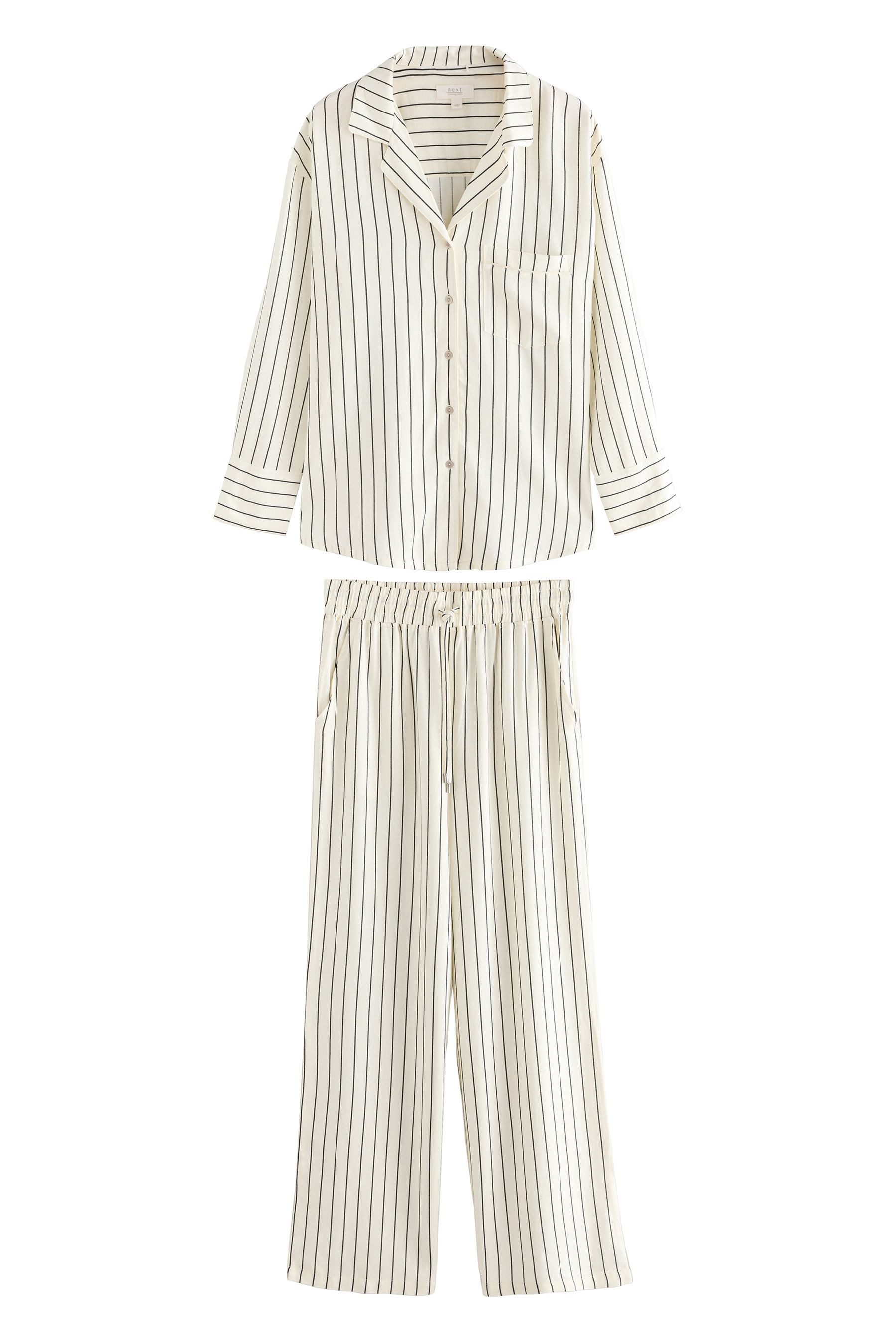 Next Pyjama Durchgeknöpfter Schlafanzug aus Leinenmischung (2 tlg) günstig online kaufen