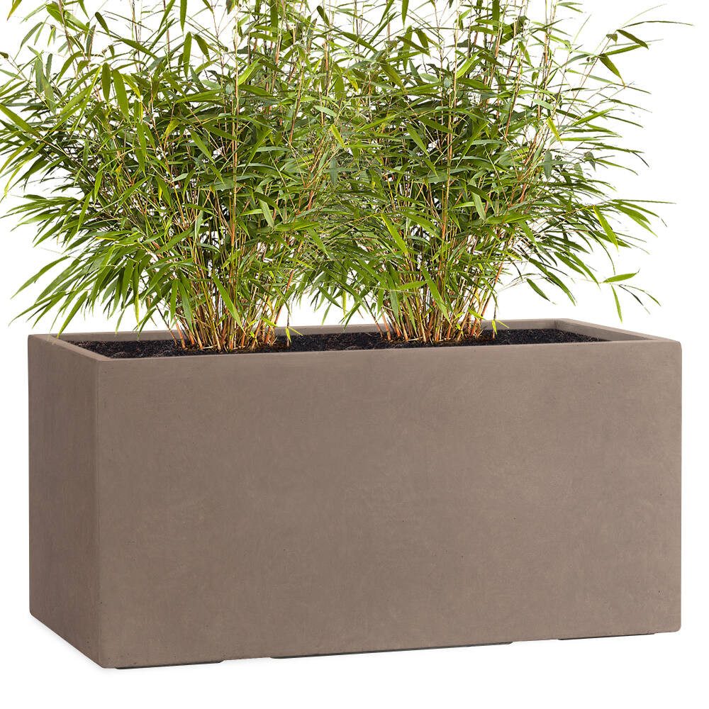 Pflanzwerk® Pflanzkübel TUB Premium Fiberglas Blumenkübel Frostbeständig mit Lotus-Effekt, Fiberglas - Handgefertigt - Rechteckig - Frostbeständig