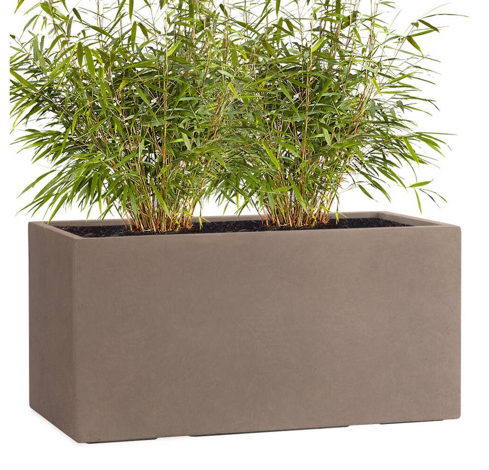 Pflanzwerk® Pflanzkübel TUB Premium Fiberglas Blumenkübel Frostbeständig mit Lotus-Effekt, Fiberglas - Handgefertigt - Rechteckig - Frostbeständig