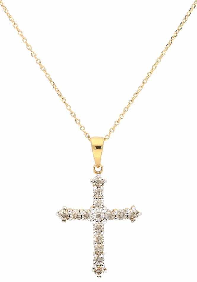 Firetti Kreuzkette, mit Diamanten, Gesamtlänge ca. 45 cm, verstellbar  online kaufen | OTTO