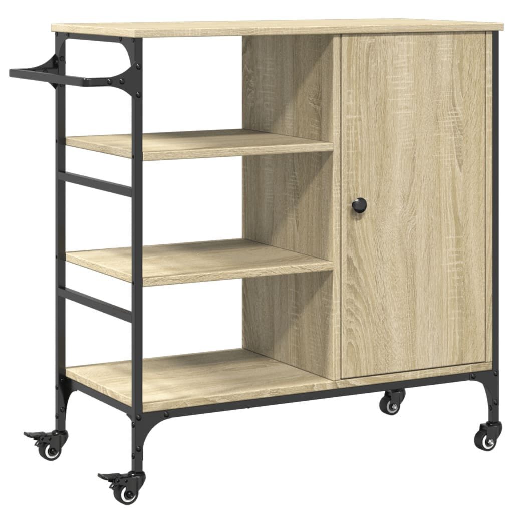 vidaXL Küchenwagen NA Küchenwagen Sonoma Eiche 87,5x38,5x84,5 cm Spanplatte