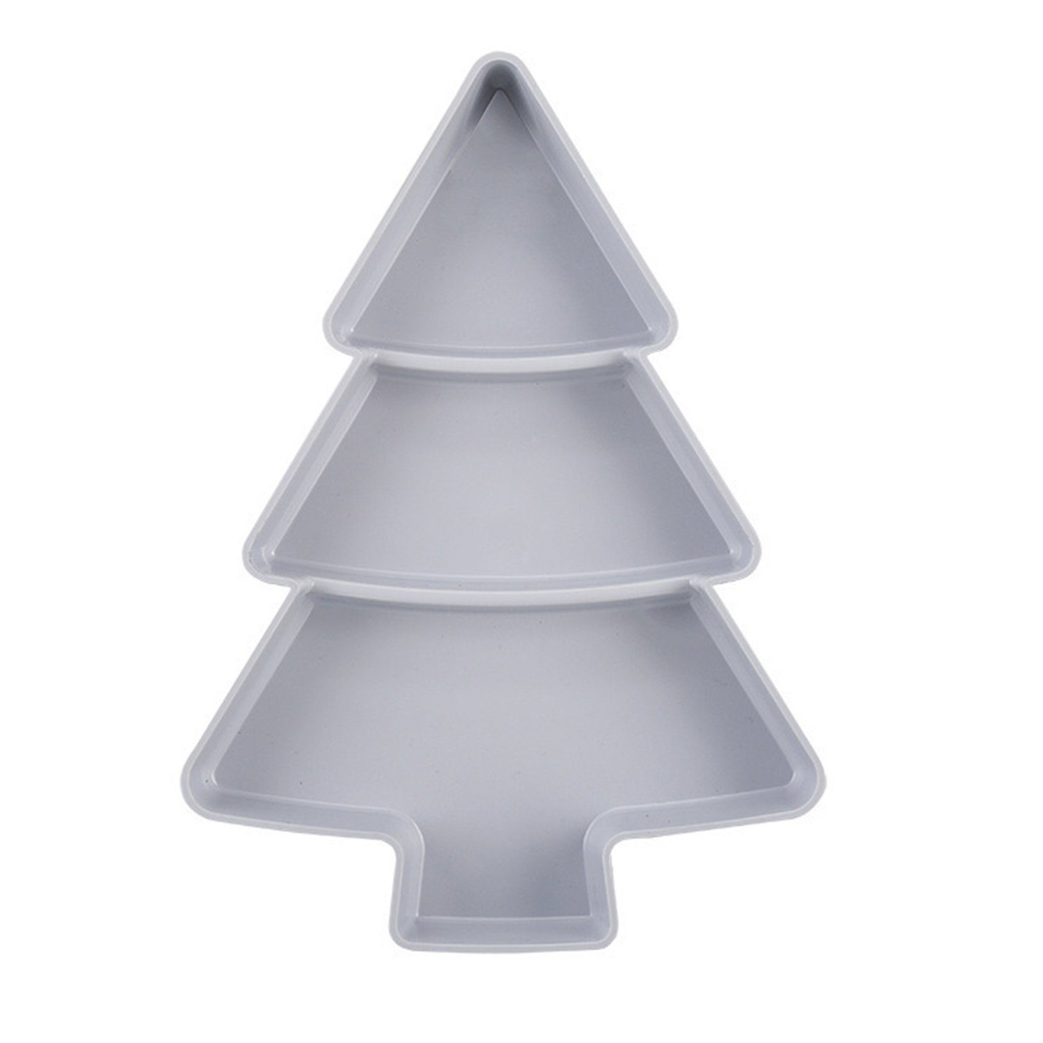 Grau mit Fächern, Plastik Snackschale Snackteller,Kunststoff MAGICSHE Tablett Weihnachtsbaum