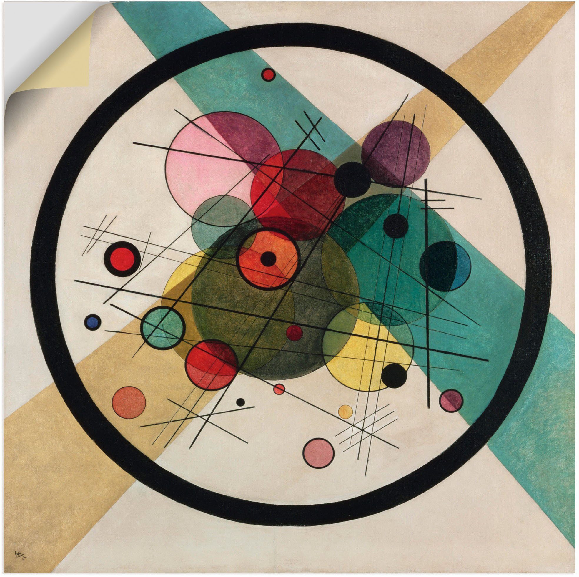 Artland Wandbild Kreise in Alubild, Wandaufkleber Poster Leinwandbild, in einem Größen 1923, St), versch. Muster Kreis. oder (1 als