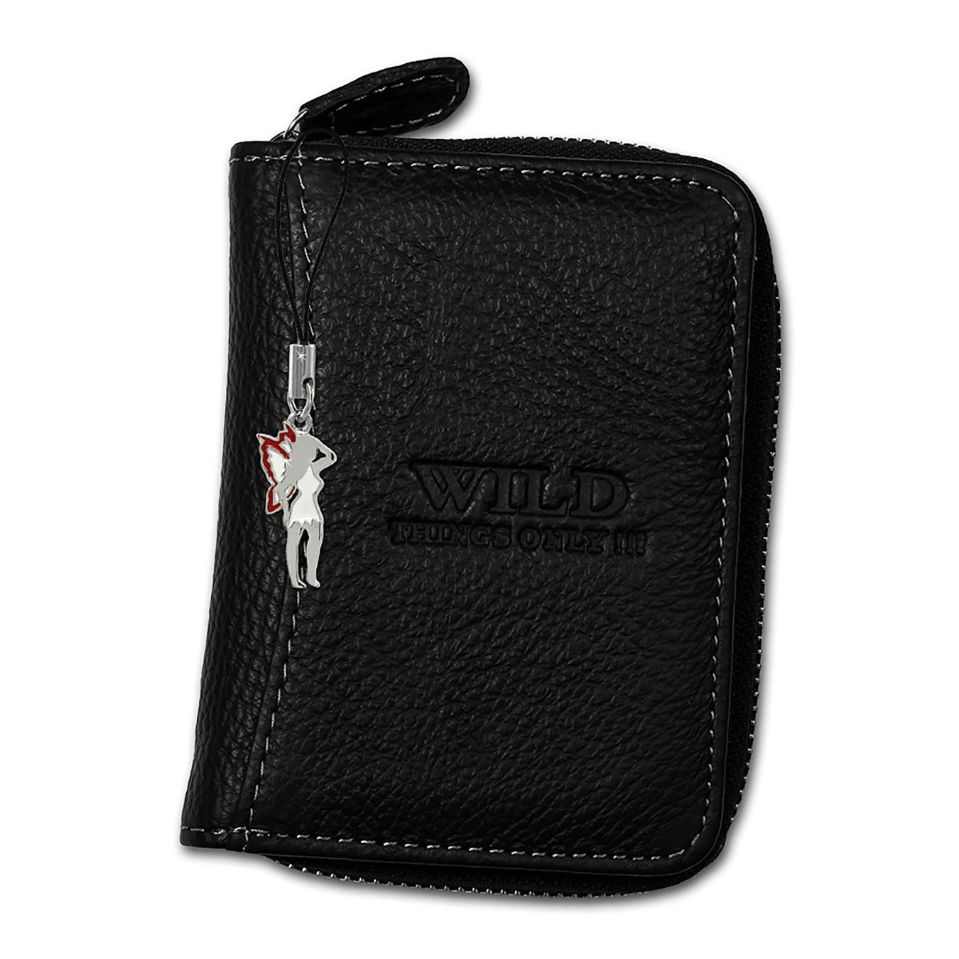 Wild Things Only !!! Geldbörse Wild Things RFID Blocker Minibörse schwarz (Minibörse, Minibörse), Herren, Damen Geldbörse aus Echtleder in schwarz, ca. 8cm Breite