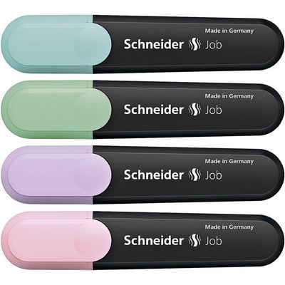 SCHNEIDER NOVUS Marker »Job Pastell«, (4-tlg), Textmarker in Pastellfarben, mit Kappe und Kunststoffetui