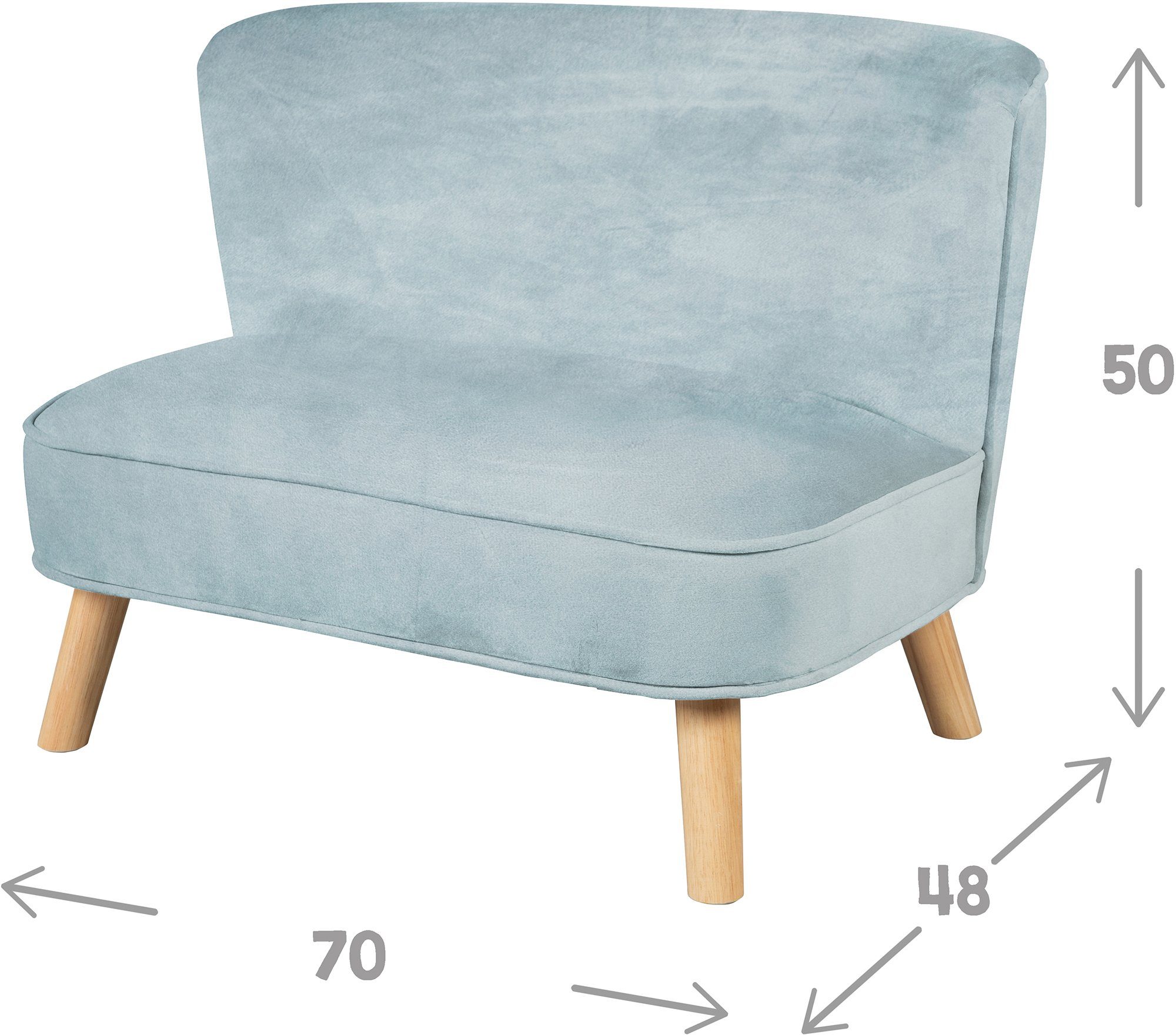 roba® Sofa Lil mit Holzfüßen Sofa, hellblau/sky