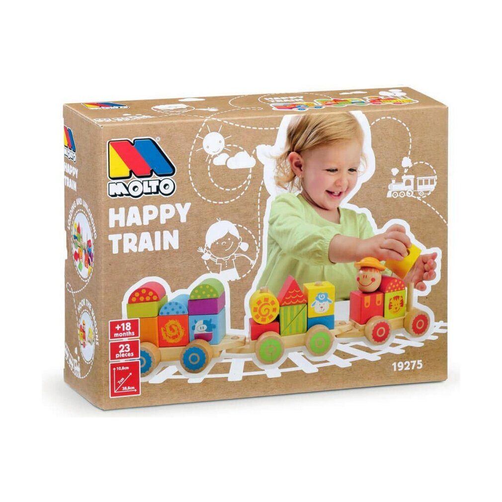 Molto Kuscheltier Baby-Spielzeug Moltó Happy Train 23 Stücke Holz