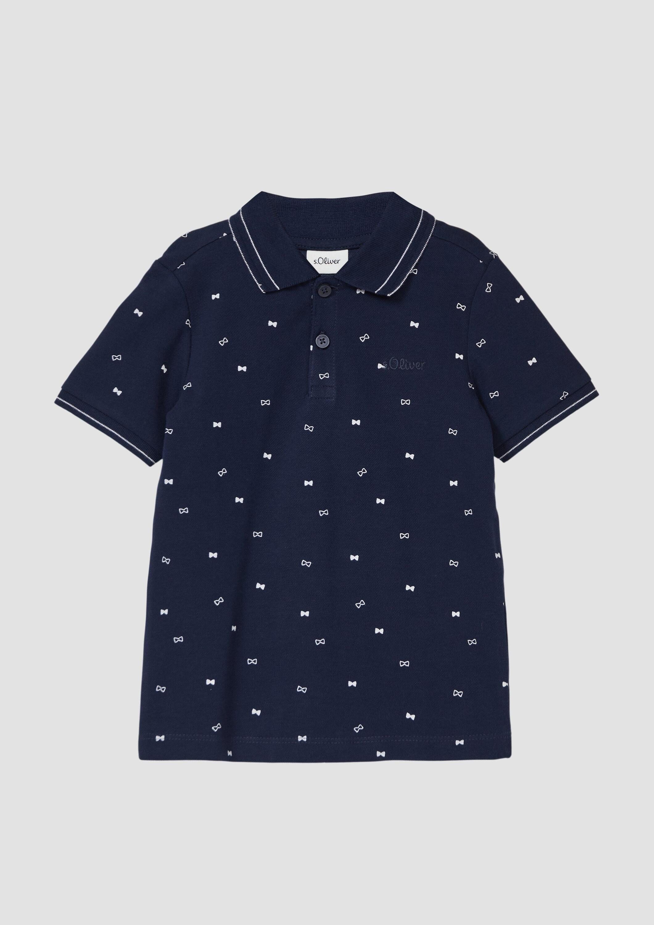 s.Oliver Kurzarmshirt Polo-Shirt Gemustertes Poloshirt aus Piqué