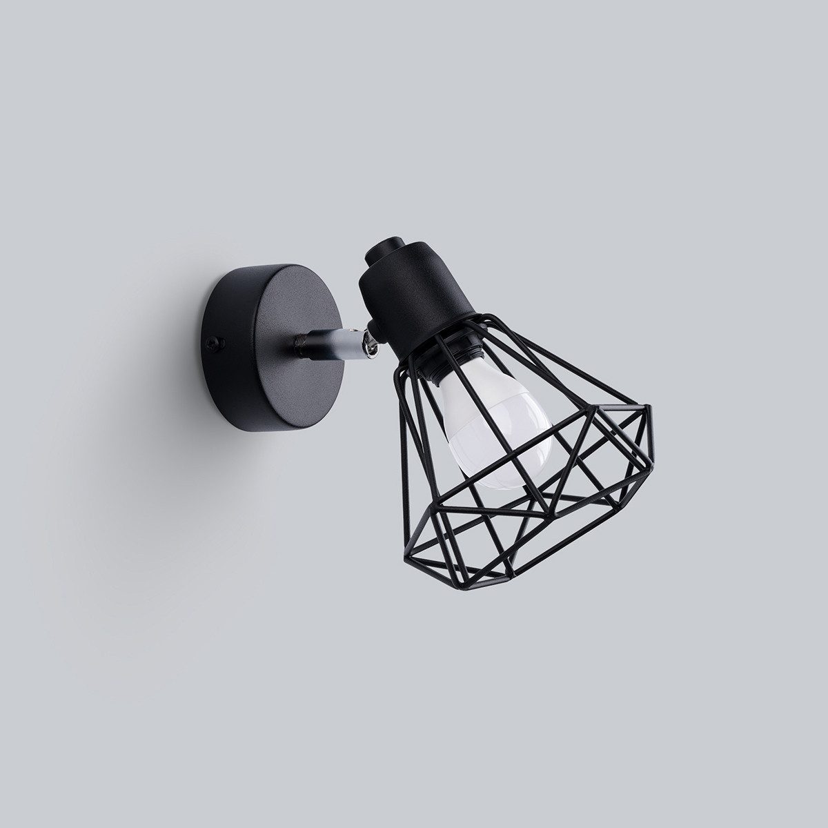 SOLLUX lighting Wandleuchte Wandleuchte Artemis 1 Schwarz, Nicht enthalten