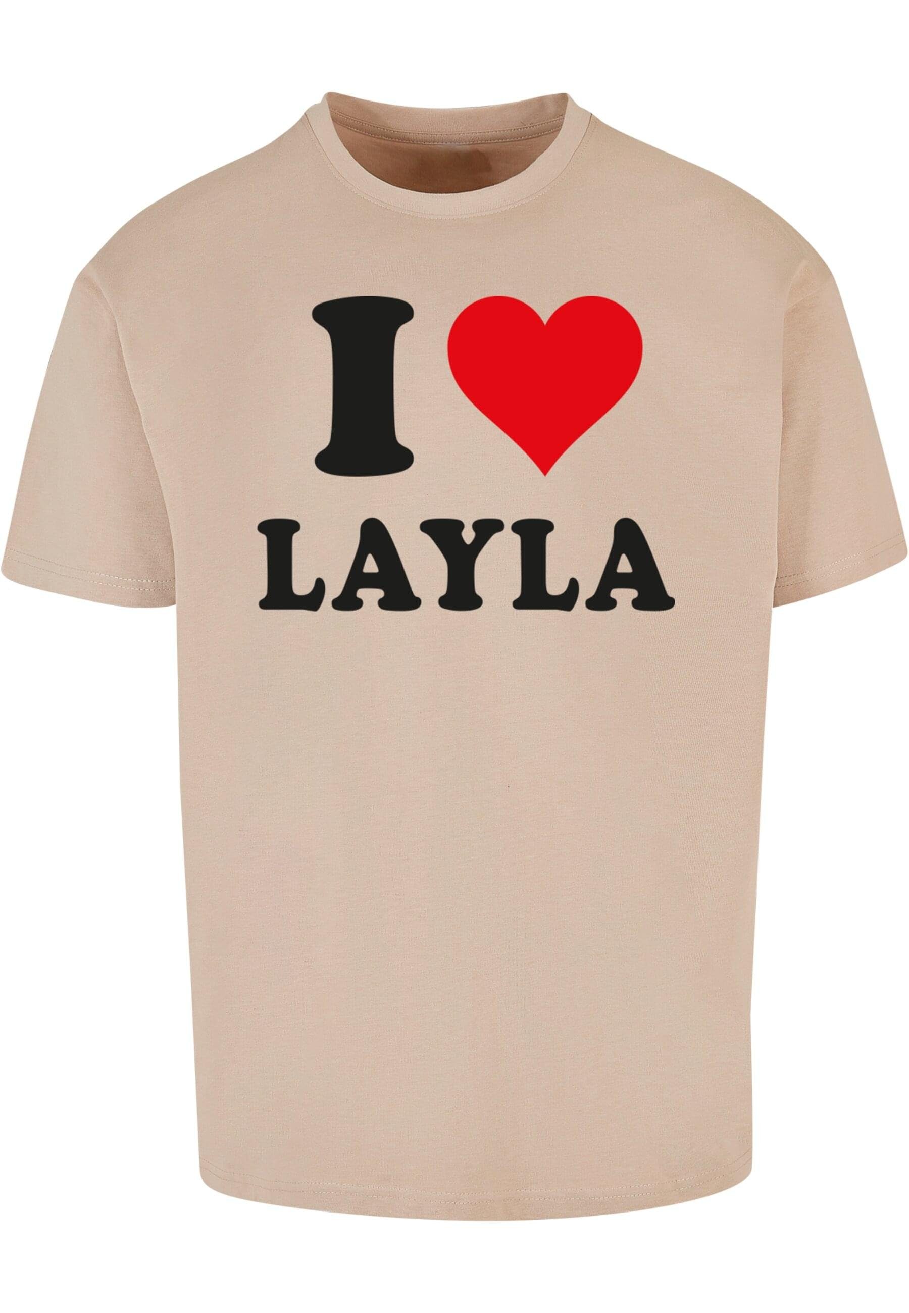 Merchcode T-Shirt Herren I Love Layla Oversize Tee (1-tlg) wet sand