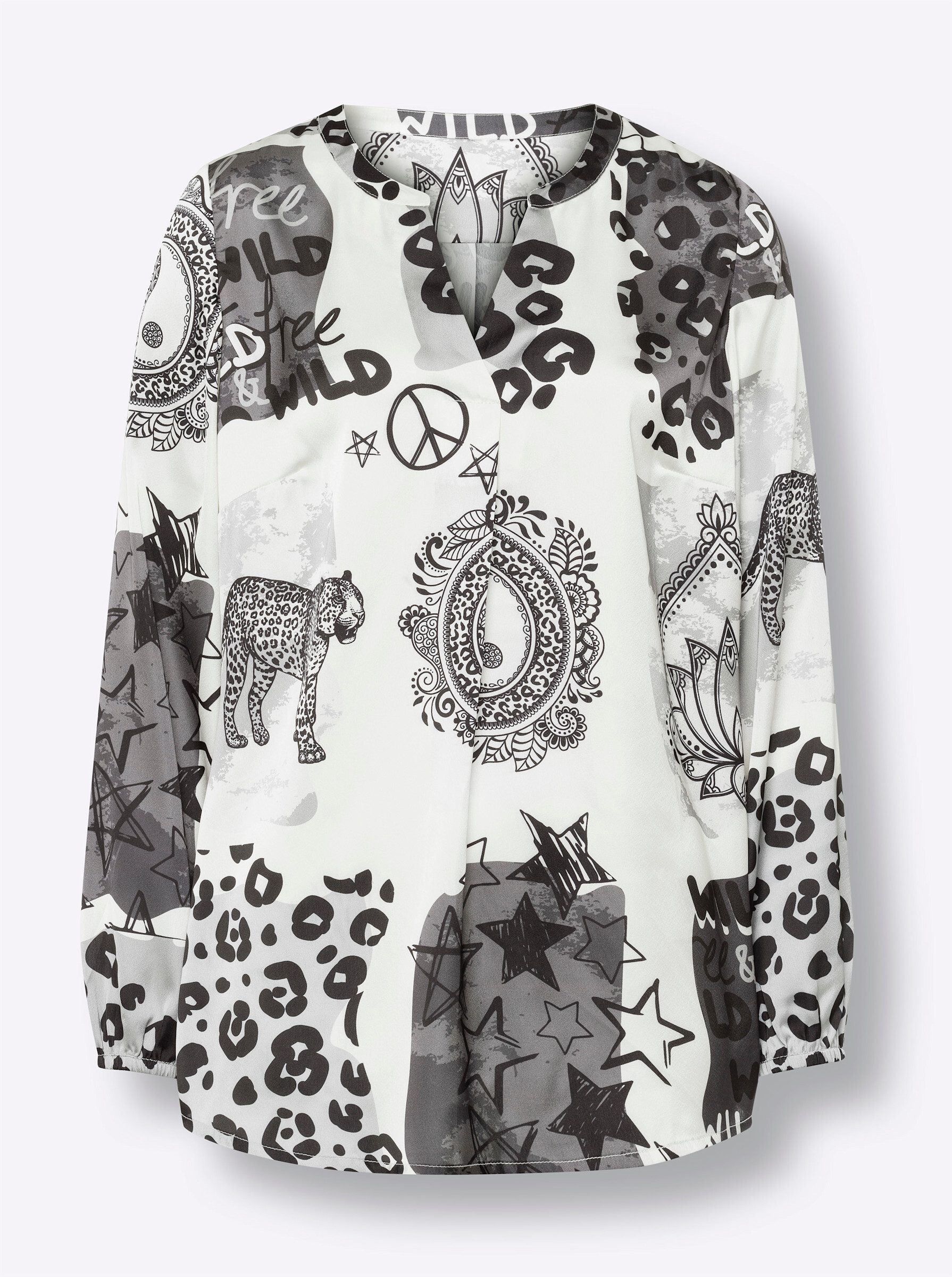 heine Klassische Bluse Druckbluse Langarm