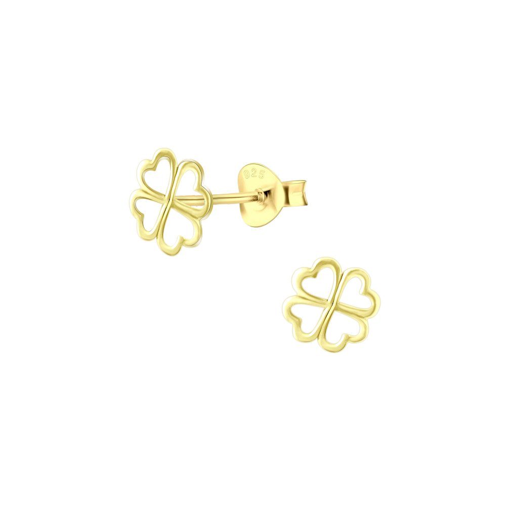 ALEXANDER YORK Paar Ohrstecker KLEEBLATT cut-out Design in Gold, 2-tlg. (Ohrstecker), 925 Sterling Silber