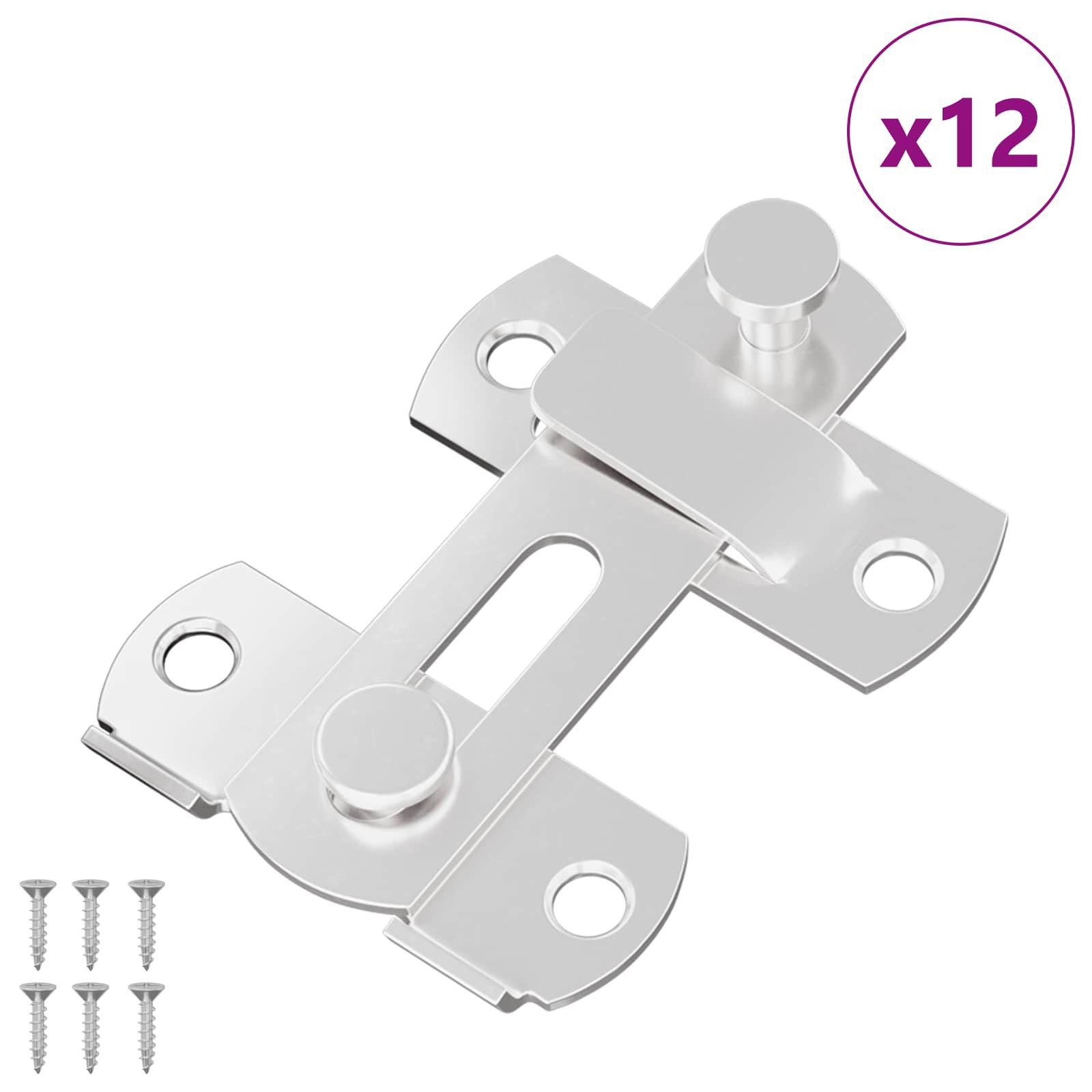 vidaXL Schrankeinsatz Türverschluss 12 stk. Silber 70 x 8 mm Stahl (12 St)