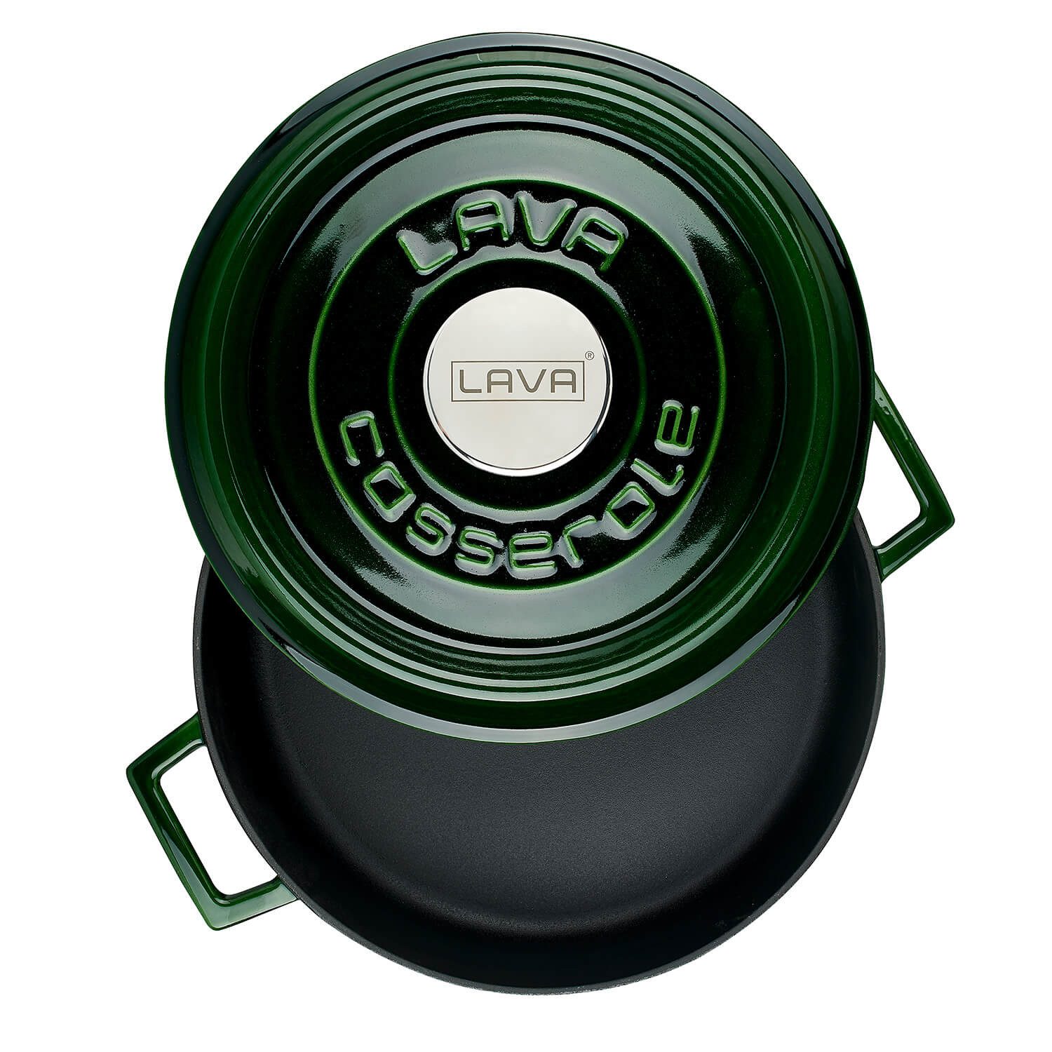 LAVA Bräter LAVA Emaillierter Gusseisentopf mit Deckel, Ø 24 cm, 2,47 Liter, Gusseisen (2-tlg), emailliertes Gusseisen, backofengeeignet