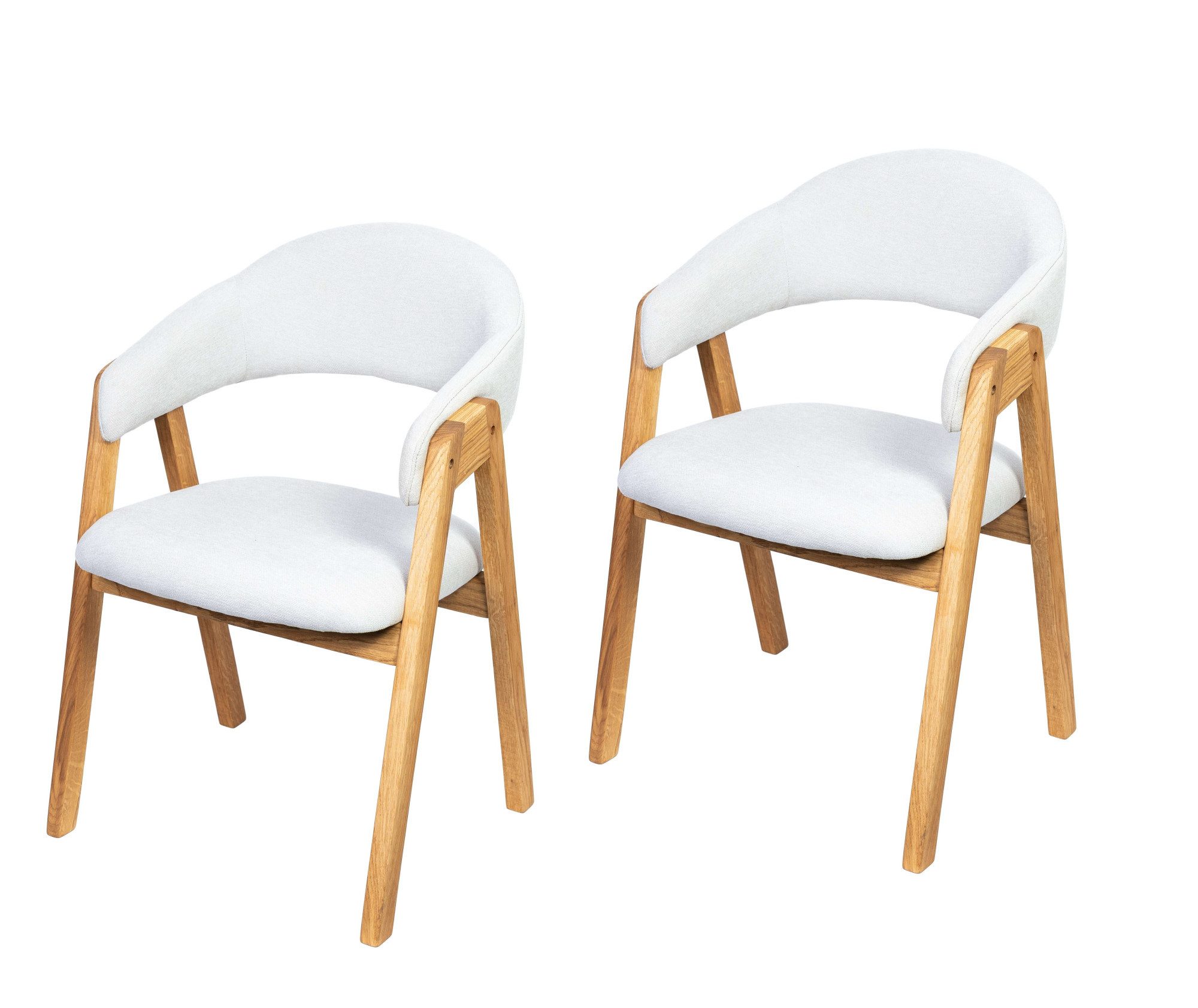 OTTO home Armlehnstuhl Arco Polsterstuhl, Esszimmerstuhl, Küchenstuhl, 4-Fußstuhl (2 St), Bequem und stilvoll. Gepolstert. Massivholzbeine