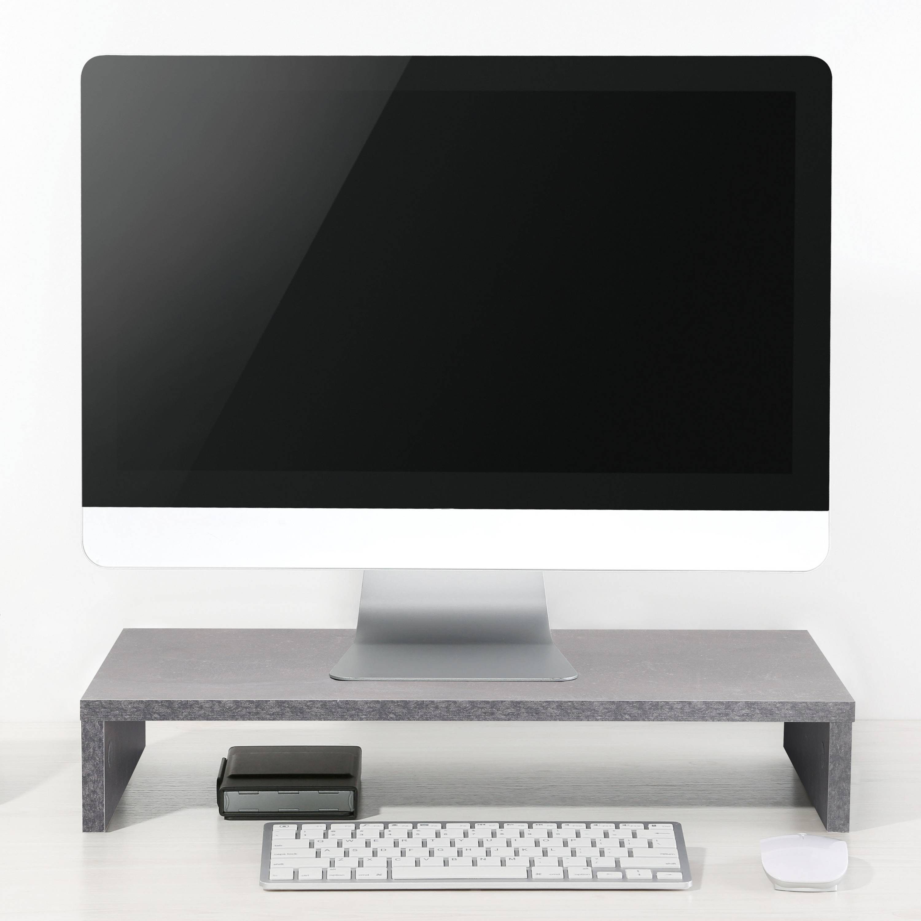 Beton-Grau Schreibtischaufsatz FS0113-BG, Aufsatz Tisch Schreibtisch Monitorerhöhung RICOO Monitorständer Bildschirm