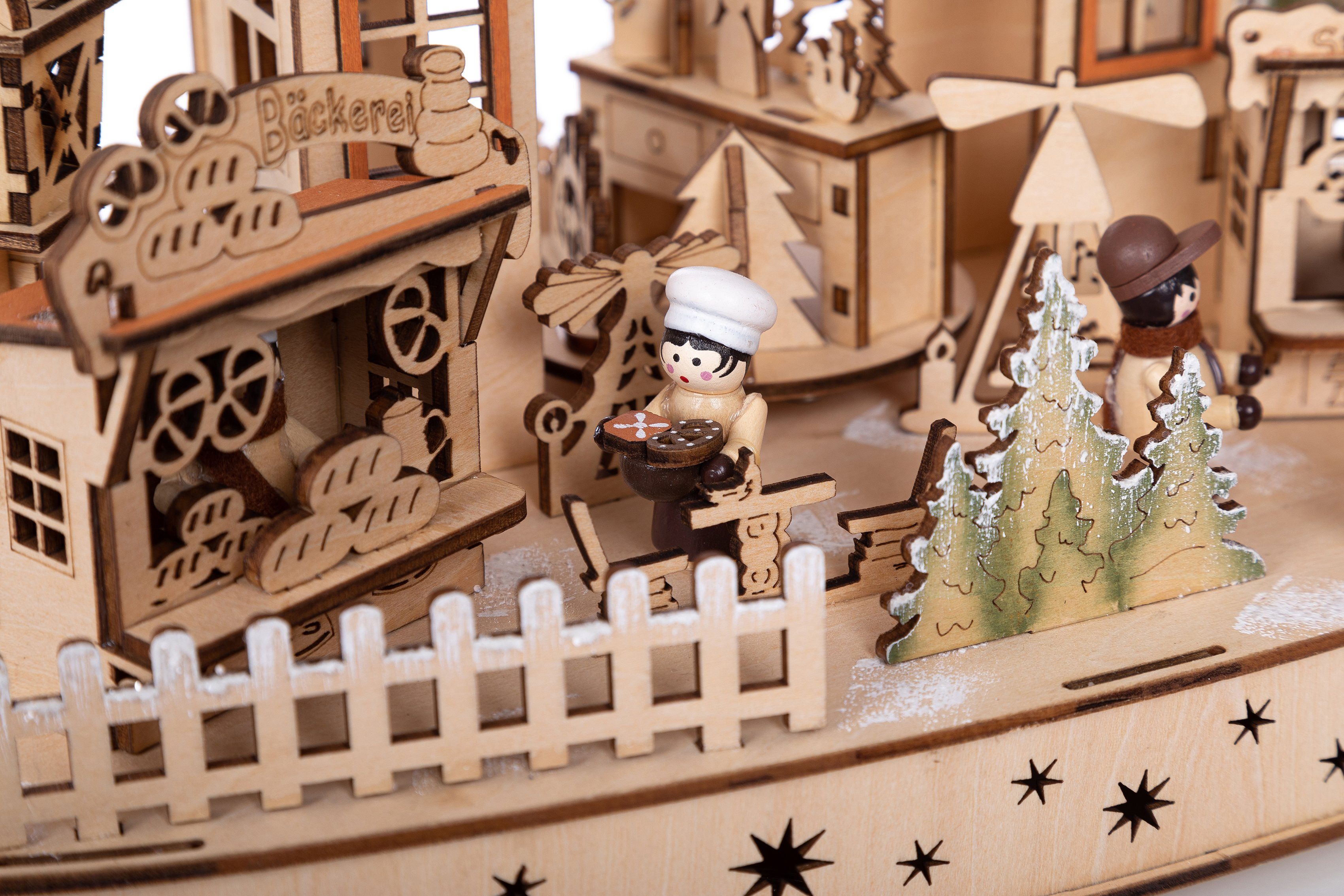 Weihnachtsdeko, Möbel mit Myflair ca. LED & cm Höhe Musik, 24 Accessoires Weihnachtsdorf Beleuchtung und