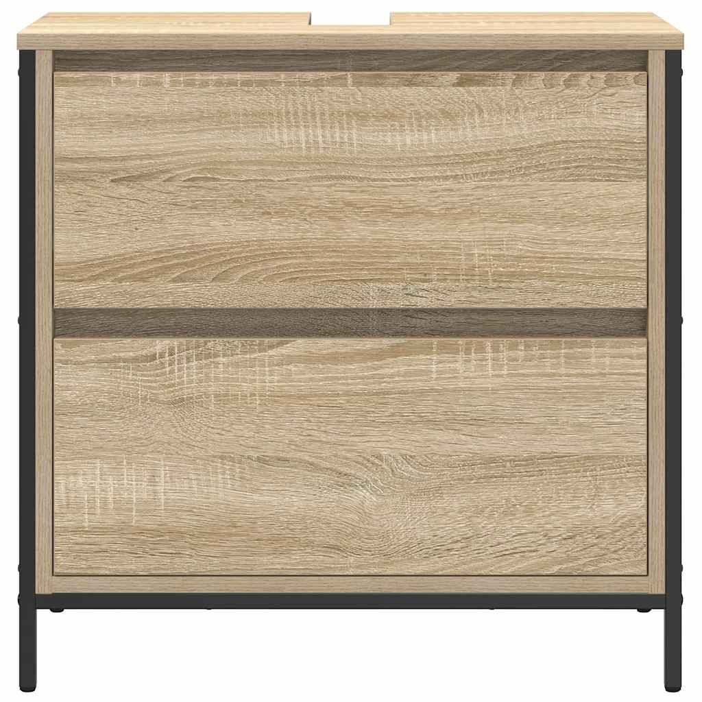 vidaXL Badezimmerspiegelschrank Waschbeckenunterschrank mit Schubladen Sonoma-Eiche (1-St) – Bild 5 von 5